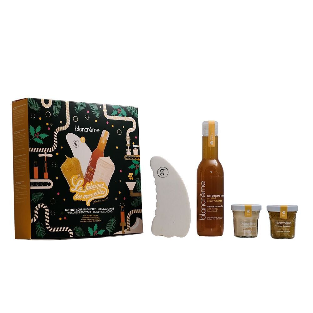 Set regalo per il benessere del corpo - Gua Sha - Miele e Mandorla