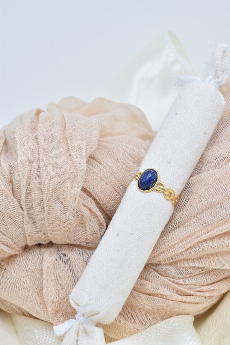 Anello in lapislazzuli in acciaio inossidabile - BG310280OR-BL