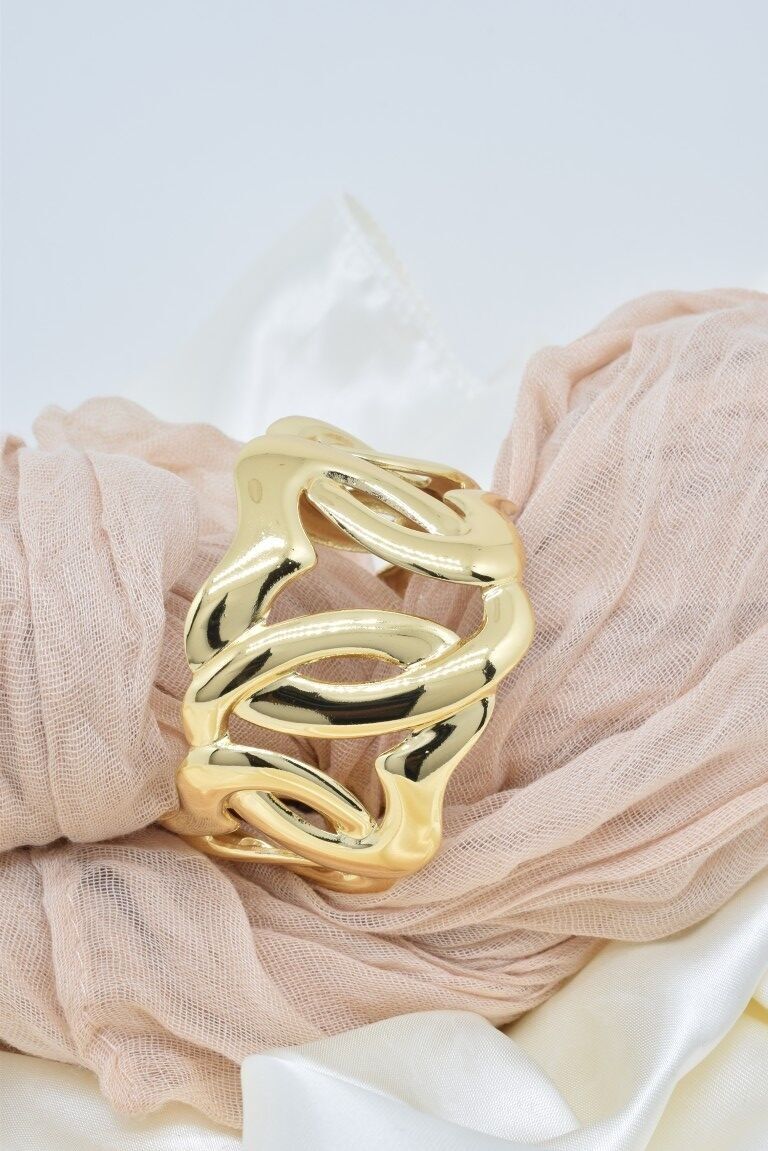 Bracciale rigido a forma di cuore in acciaio inossidabile - BR110365OR