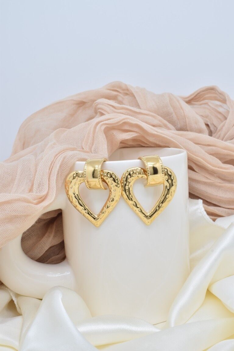 Orecchini a forma di cuore in acciaio inossidabile - BO100386OR