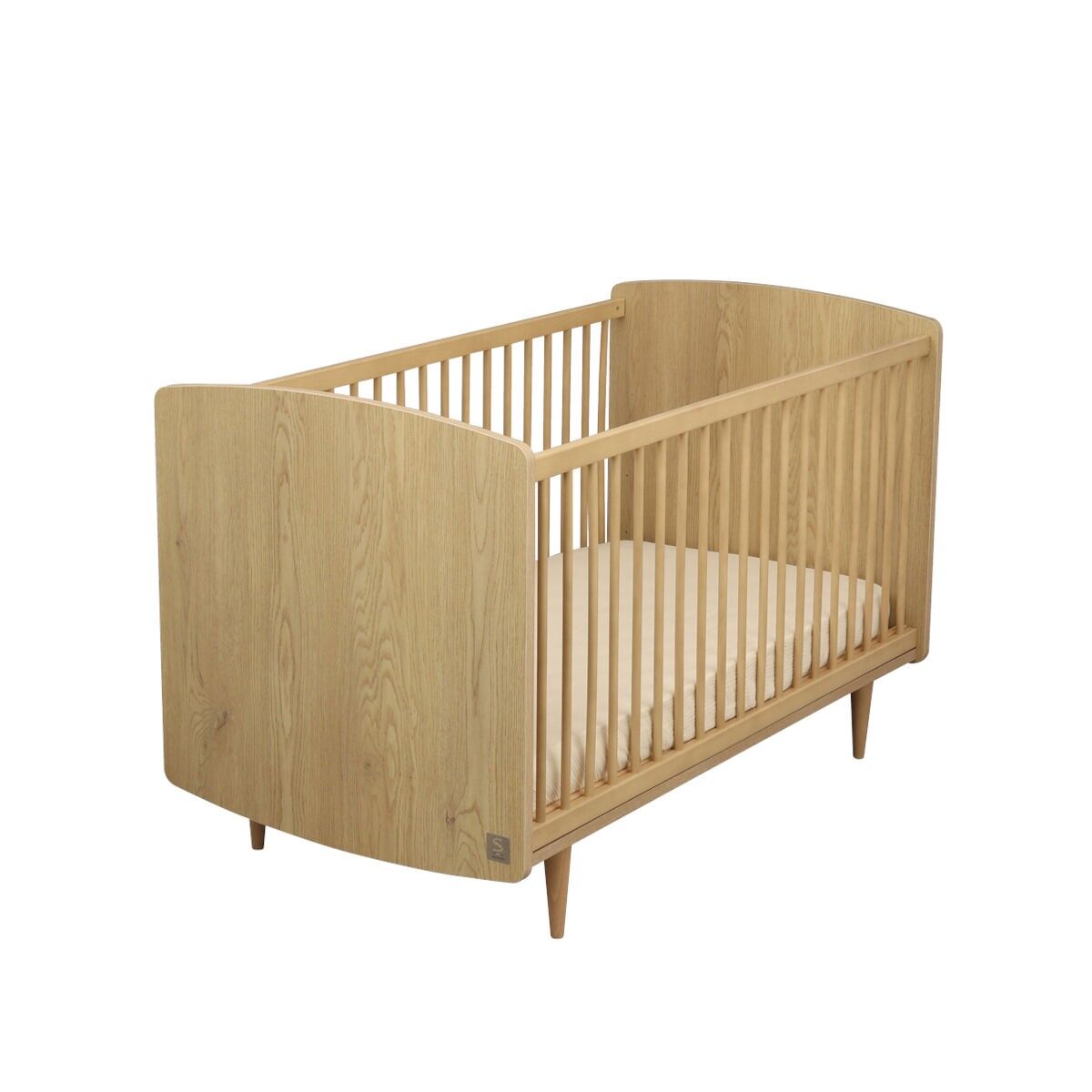Lit bébé évolutif 70x140 - Little Big Bed en bois décor chêne vintage