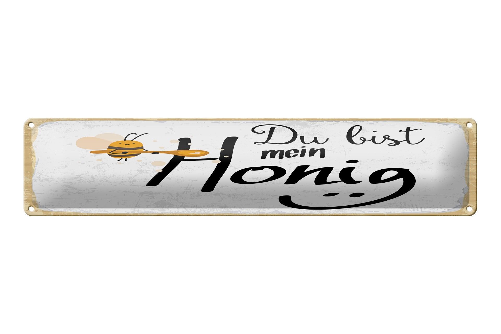 Cartello in metallo con scritta, 46x10 cm: tu sei il mio miele, cartello decorativo ape