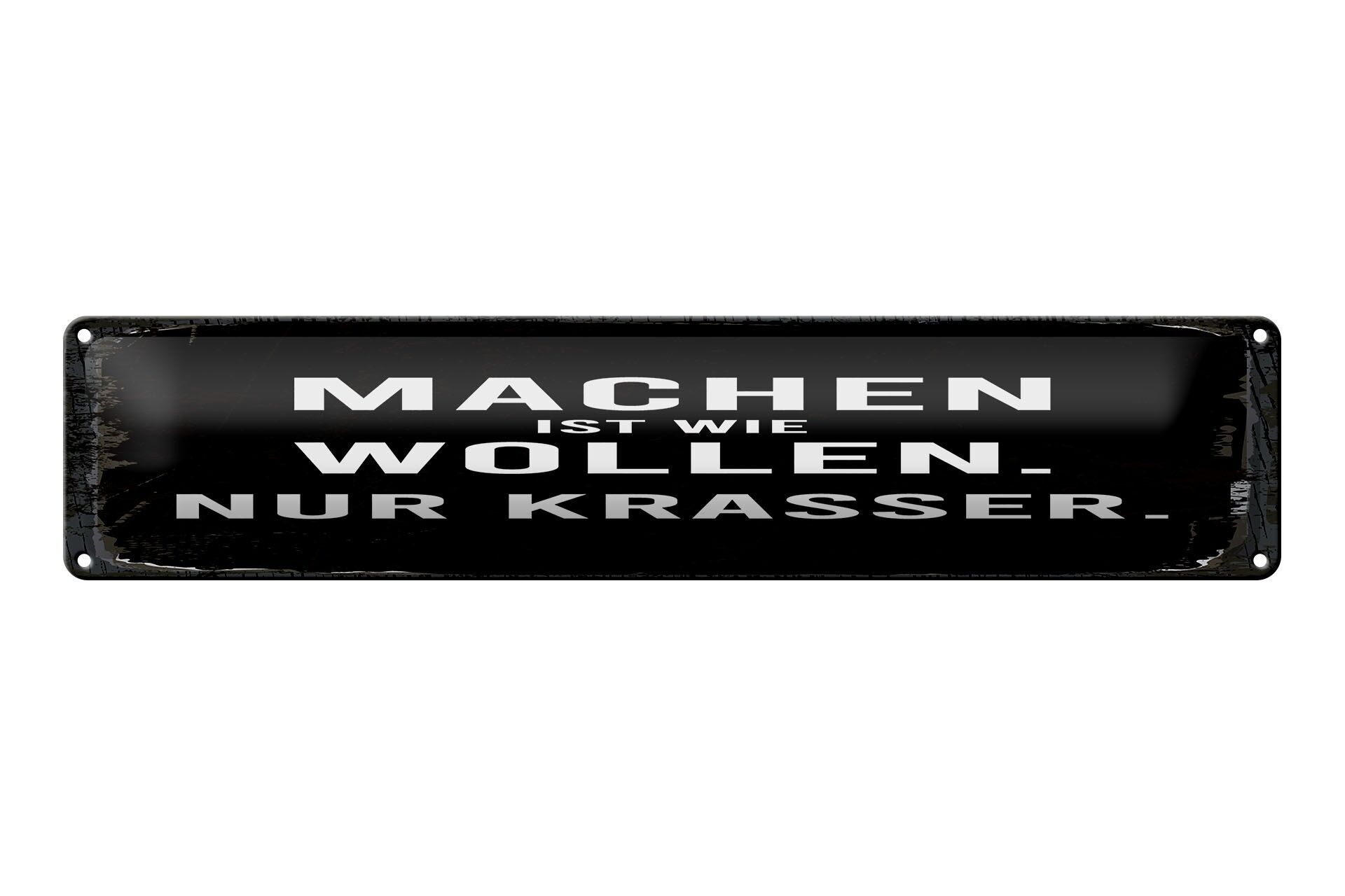 Cartello in metallo con la scritta "Fare è volere" (46x10 cm). Solo un bel cartello decorativo nero