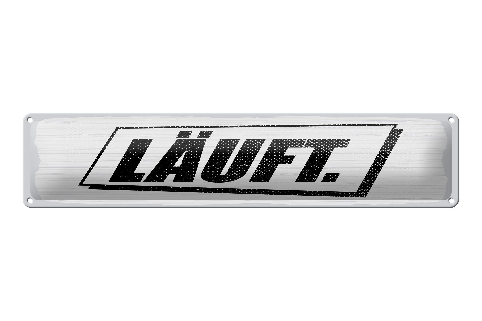 Cartello in metallo con scritta, 46x10 cm, cartello decorativo bianco