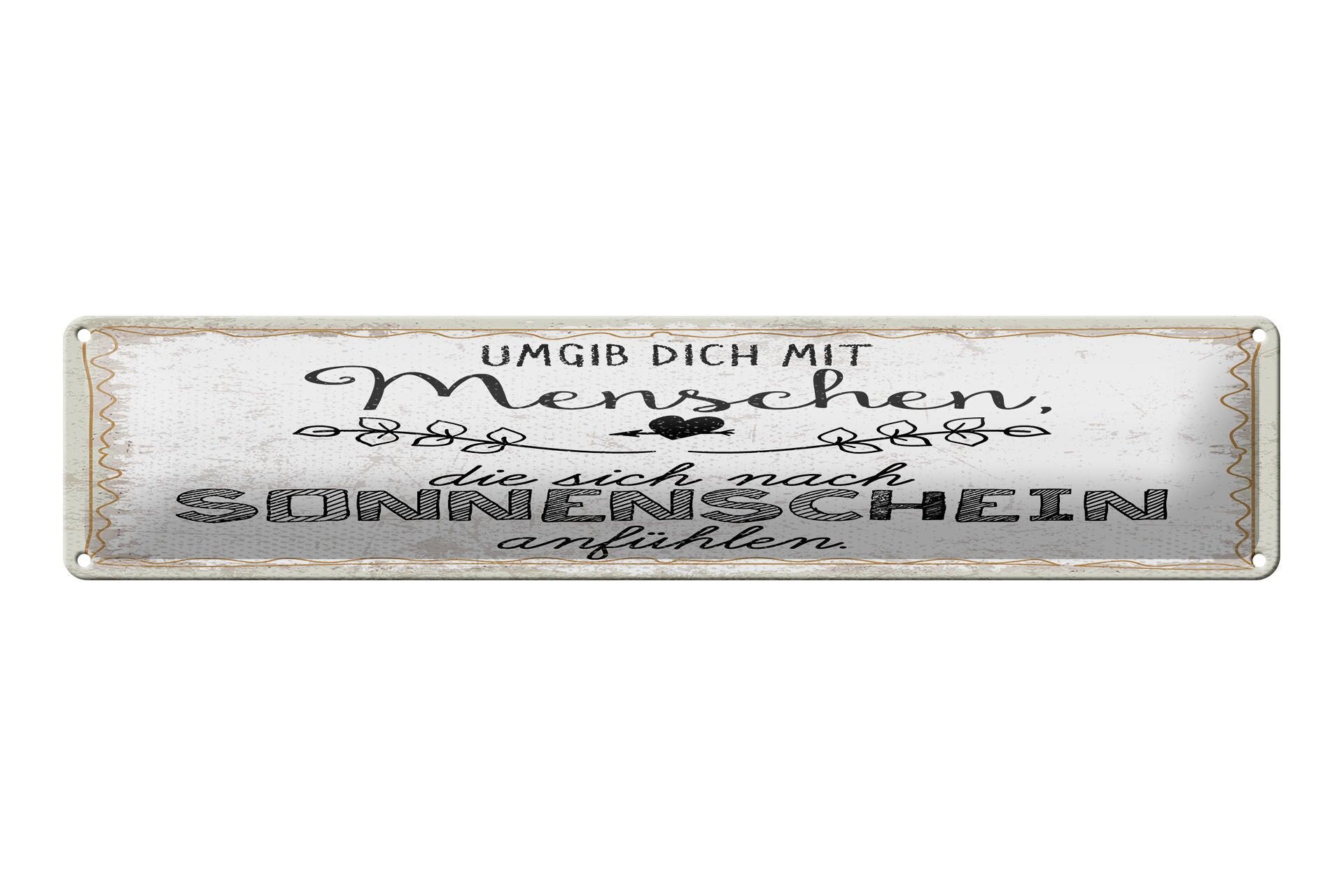 Cartello in metallo con scritta, 46x10 cm: Persone che hanno voglia di sole.