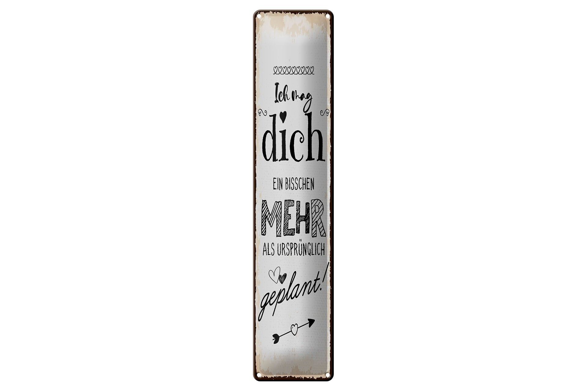 Cartello in metallo con scritta 46x10 cm: Mi piaci più di quanto inizialmente previsto.