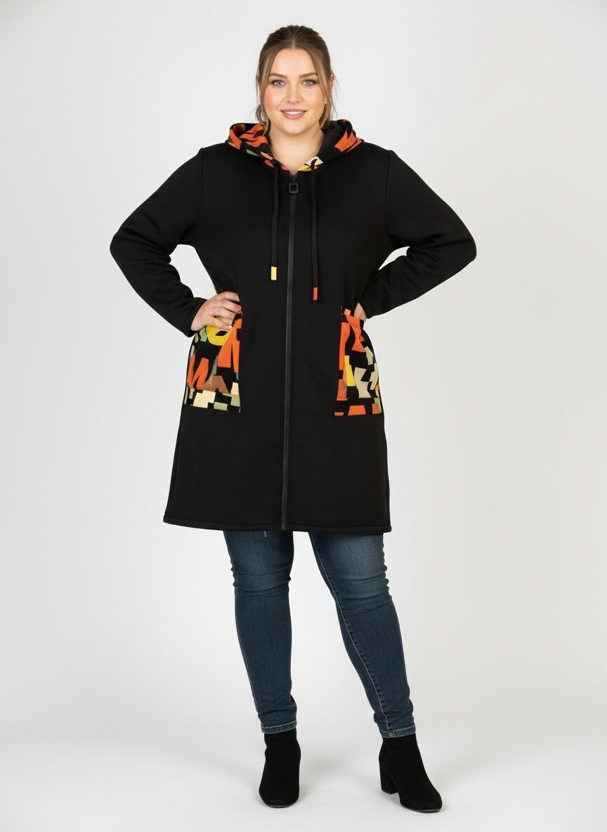 Abrigo de talla grande con forro de piel de oveja (C6592)