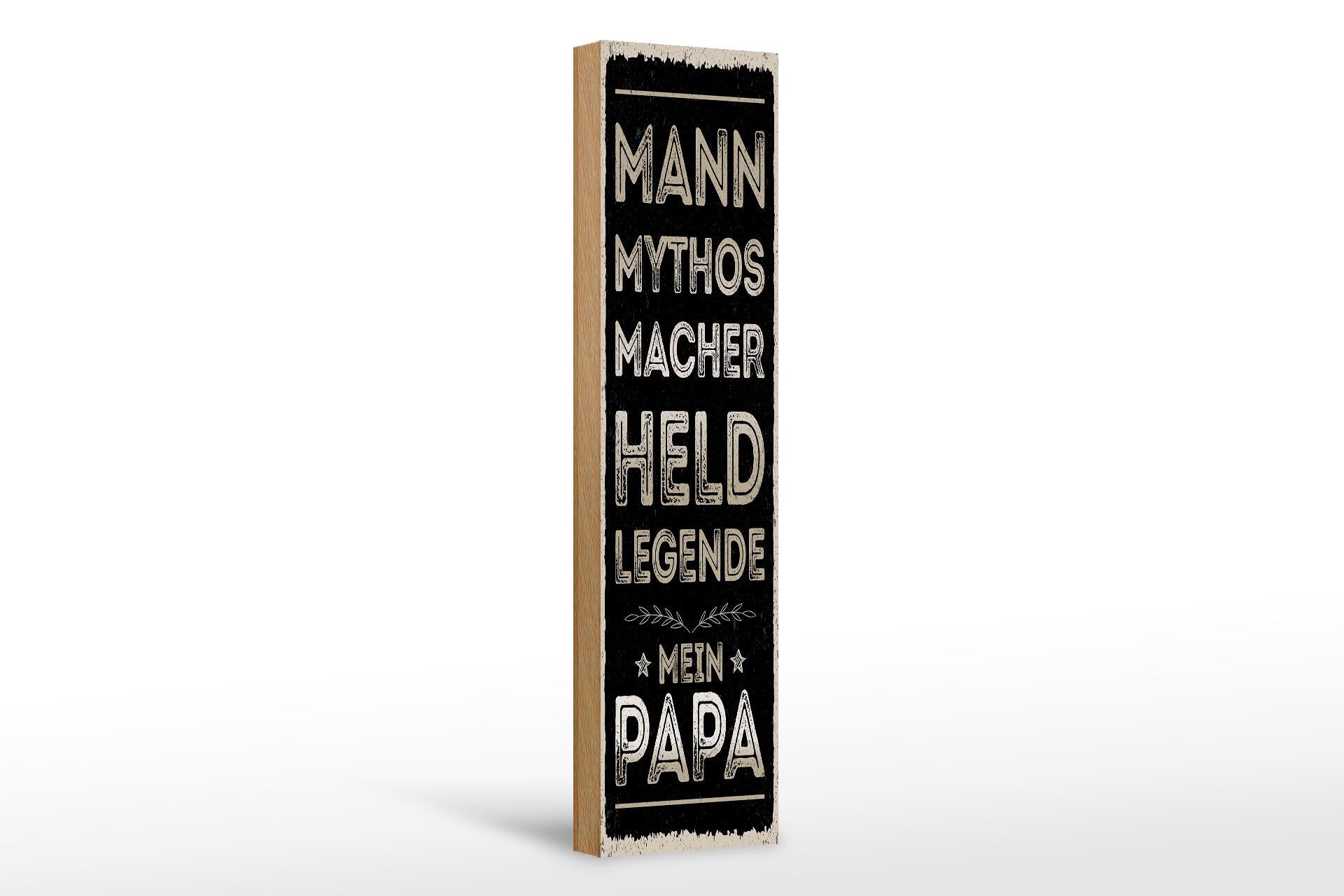 Holzschild Spruch 46x10 cm Mann Mythos Macher Held Mein Papa Deko Schild