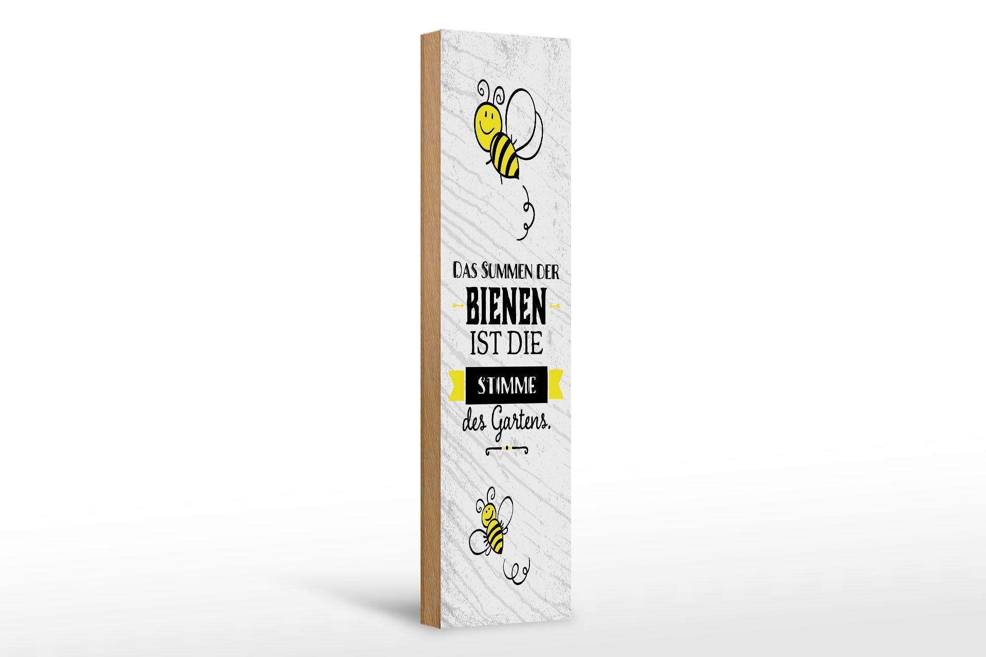 Holzschild Spruch 46x10 cm Summen der Bienen ist Stimme des Gartens Schild