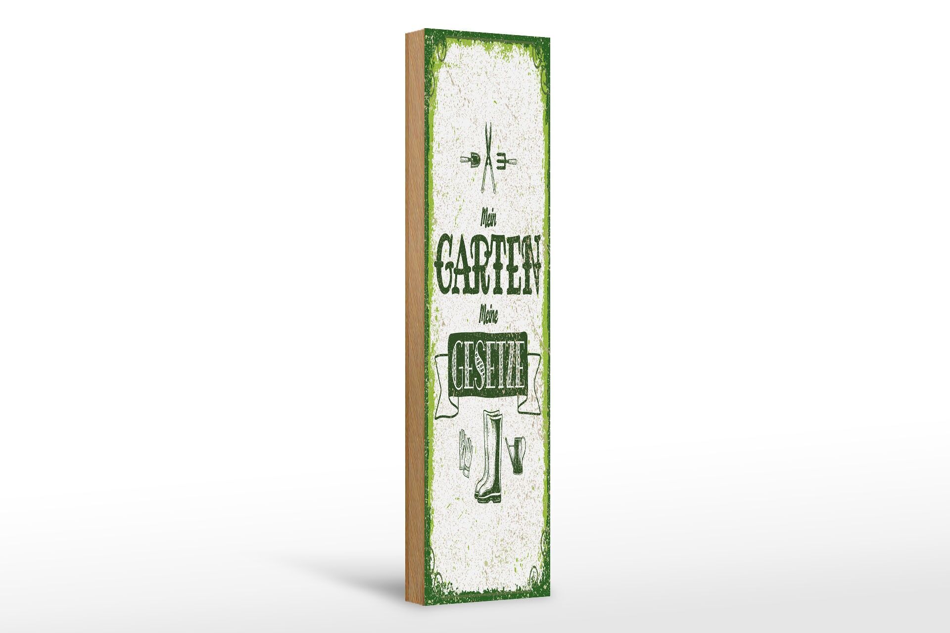 Holzschild Spruch 46x10 cm Mein Garten meine Gesetze Deko Schild