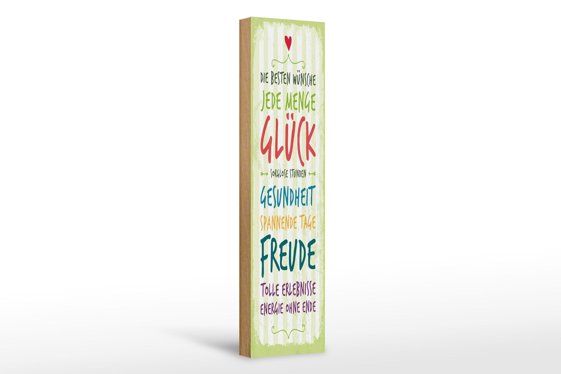 Holzschild Spruch 46x10 cm Die besten Wünsche jede Menge Glück Deko Schild