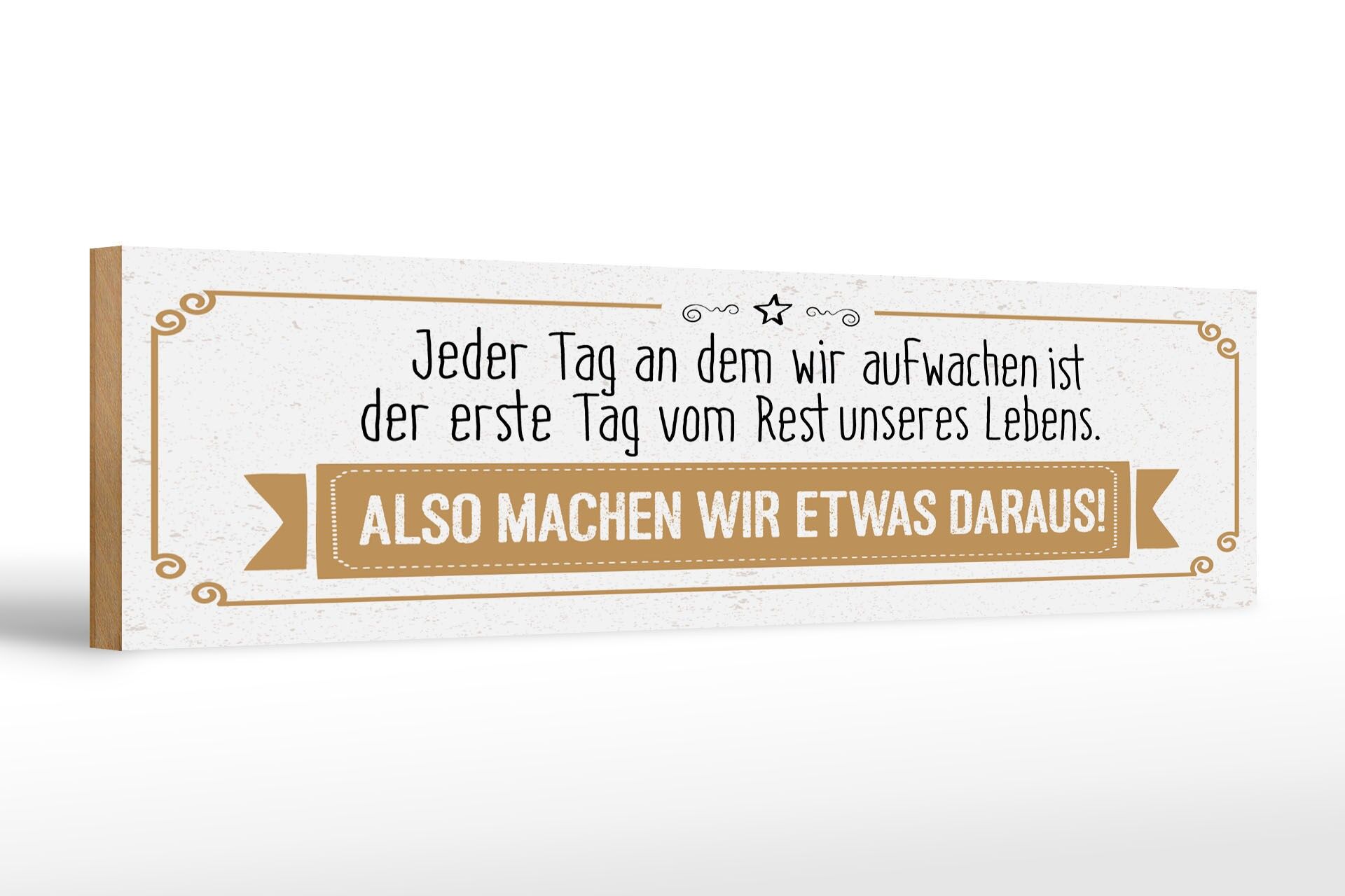 Holzschild Spruch 46x10 cm Also machen wir etwas daraus Deko Schild
