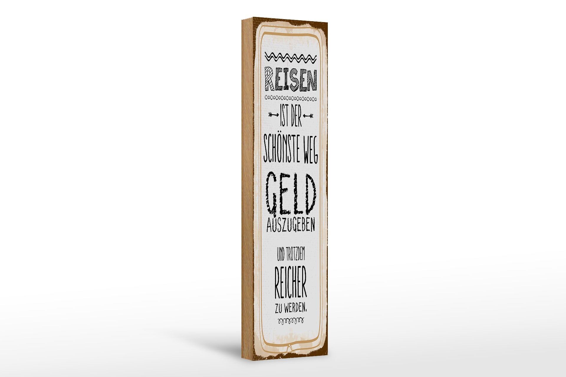 Holzschild Spruch 46x10 cm Reisen ist der Schönste Weg Deko Schild
