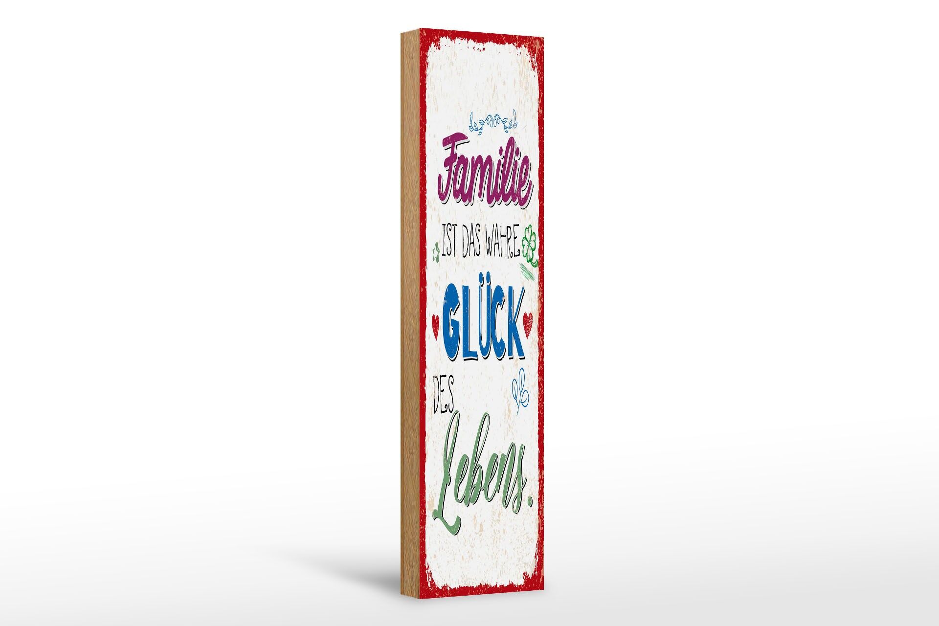 Holzschild Spruch 46x10 cm Familie ist das wahre Glück des Lebens Deko Schild