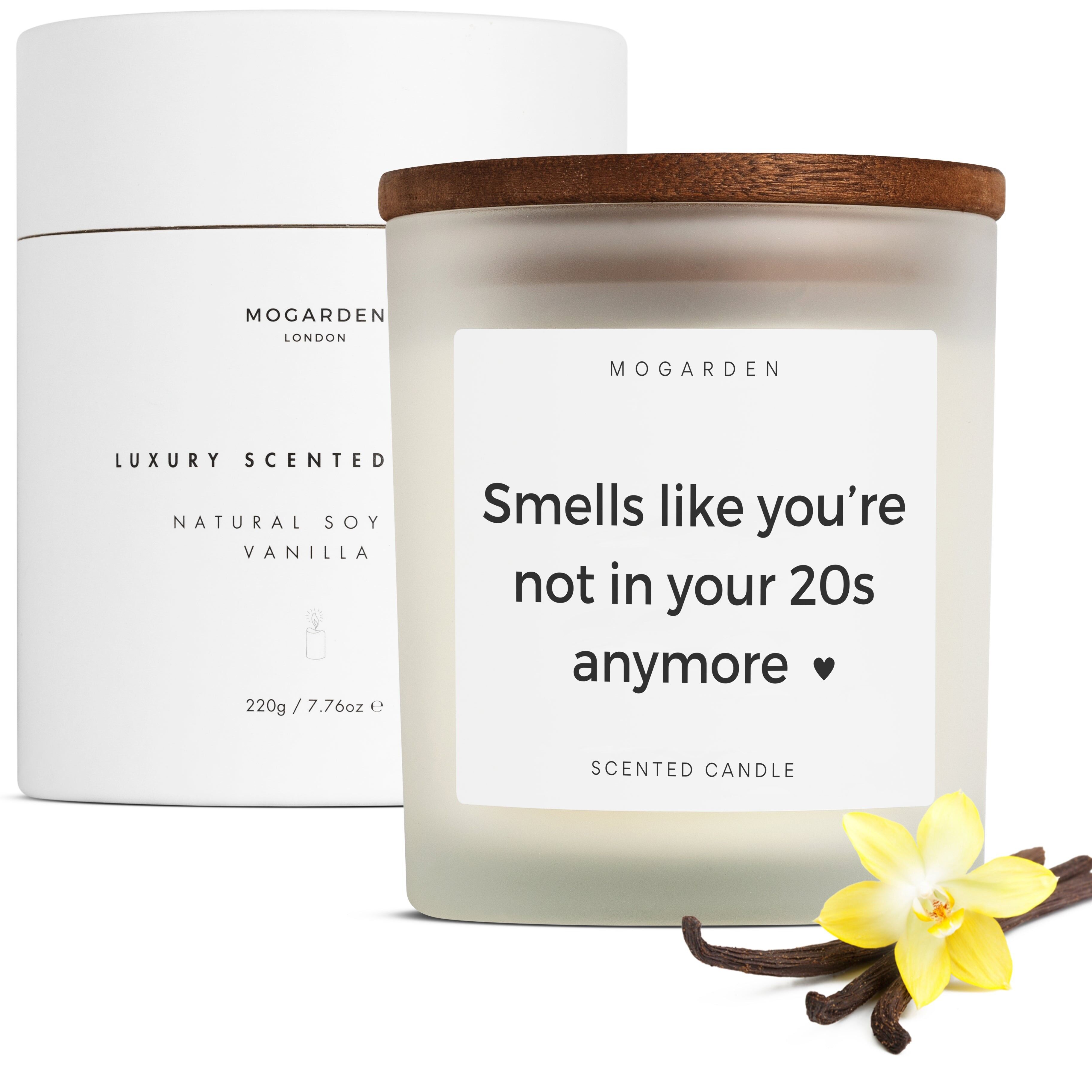 Cadeau pour un 30e anniversaire (femme ou homme), bougie parfumée à la vanille (220 g).