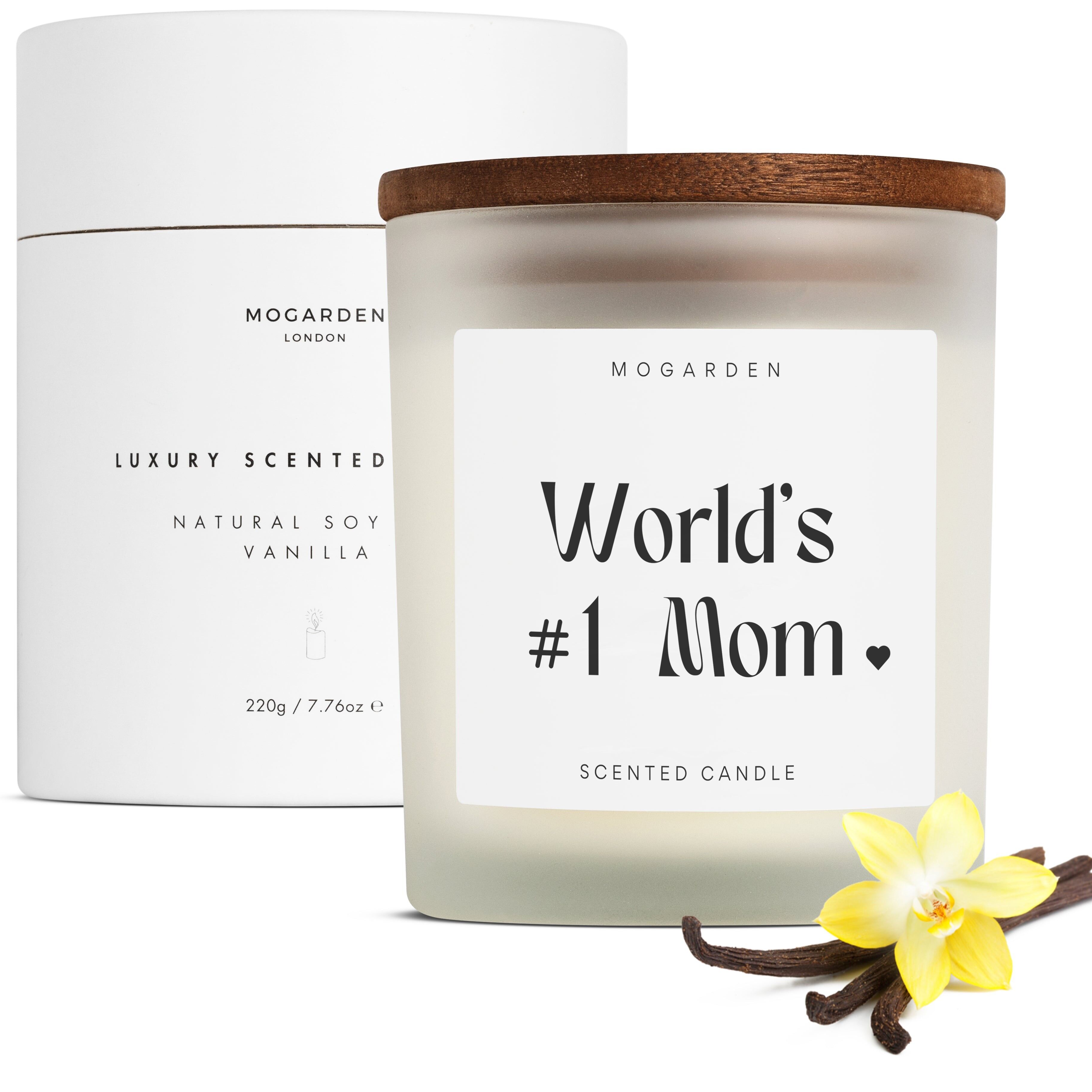 Mom Candle Luxury Vanilla Pure Soy Candle 220g, Mom Geschenk für Weihnachten, Geburtstag und Muttertag