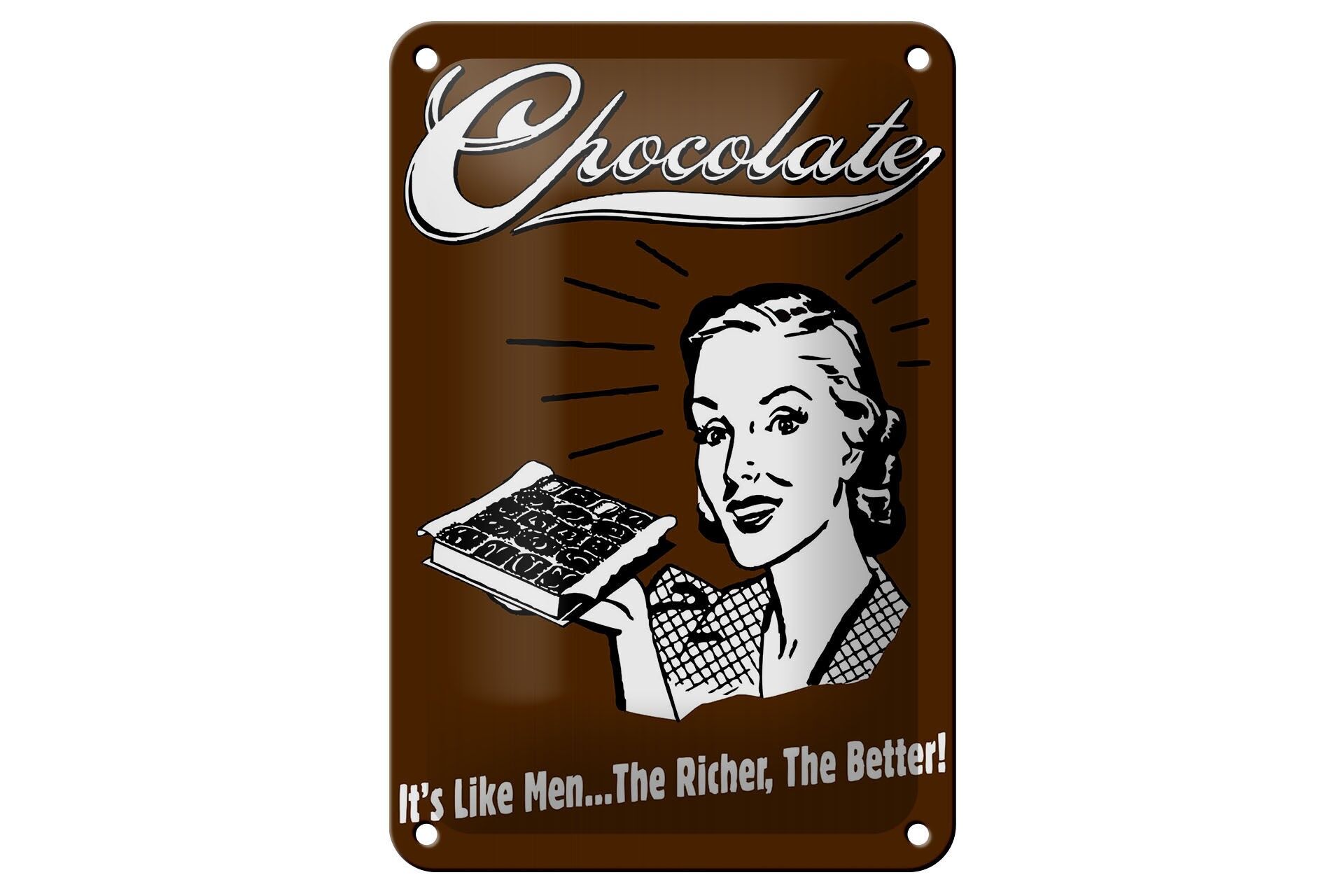Blechschild Retro 12x18 cm Chocolate Its like men Deko Schild