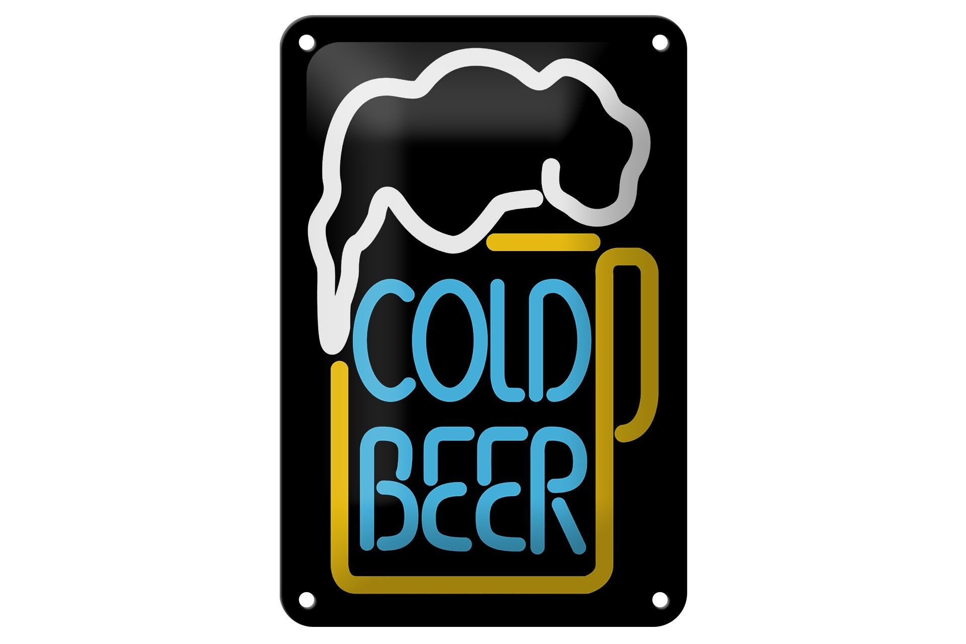 Insegna in metallo "Alcohol" 12x18 cm Cold Bear insegna decorativa pubblicitaria effetto neon