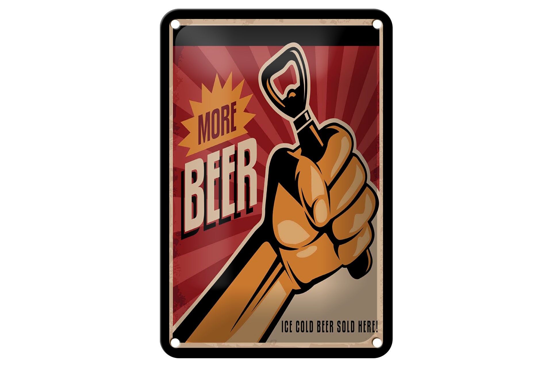Cartello pubblicitario in latta 12x18 cm More Beer ice cold sold here cartello decorativo