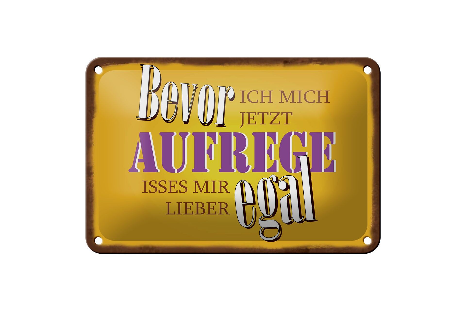 Cartello in metallo con scritta, 12x18 cm, cartello decorativo giallo