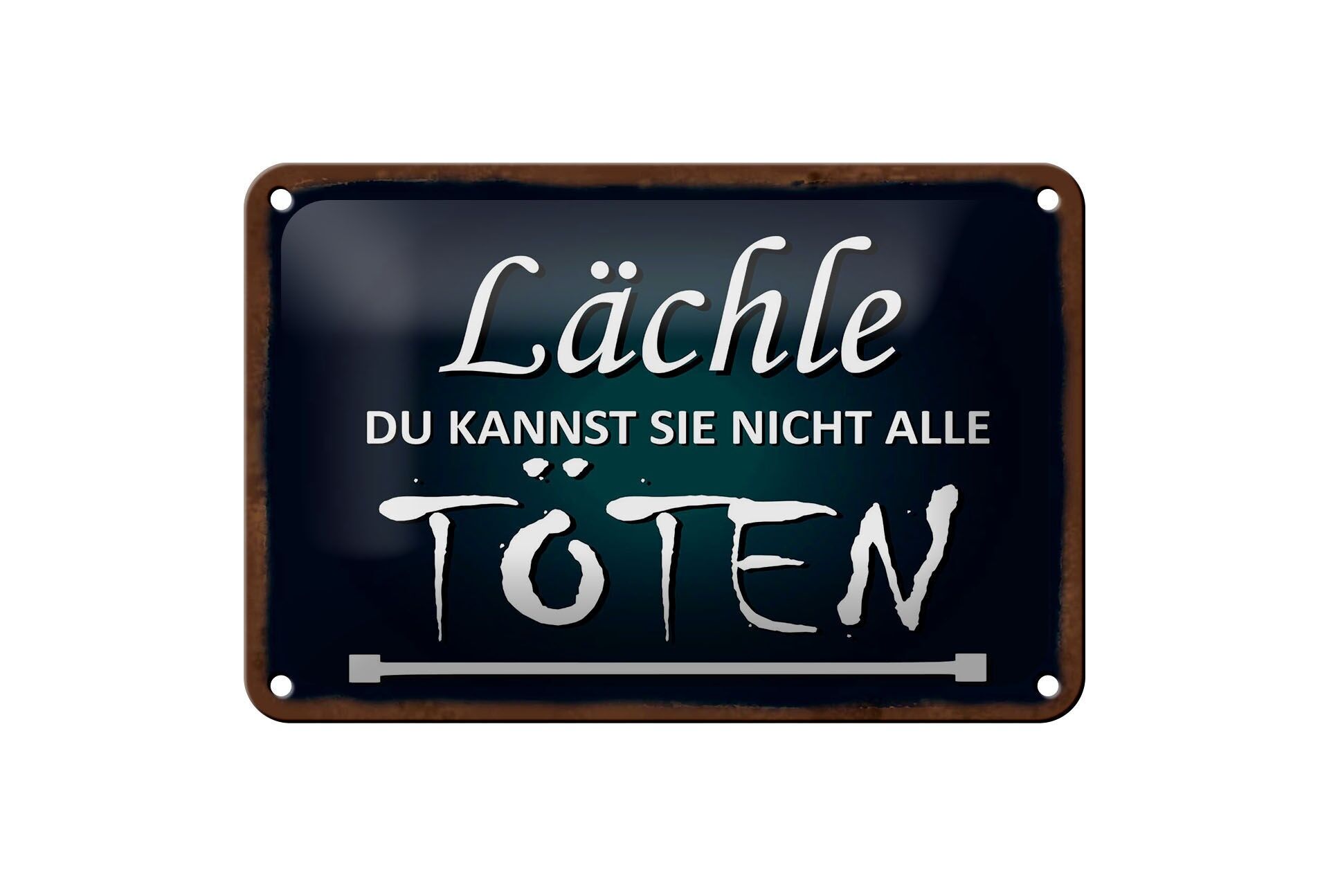 Cartello in metallo con scritta 12x18 cm: Sorridi, non puoi ucciderli tutti. Cartello decorativo