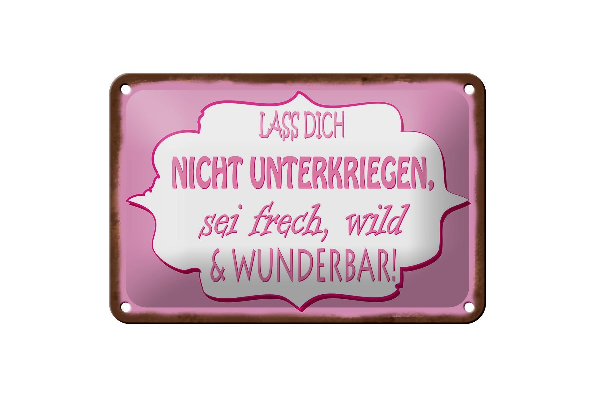 Cartello in metallo con la scritta "Non lasciarti abbattere" (12x18 cm) - Cartello decorativo