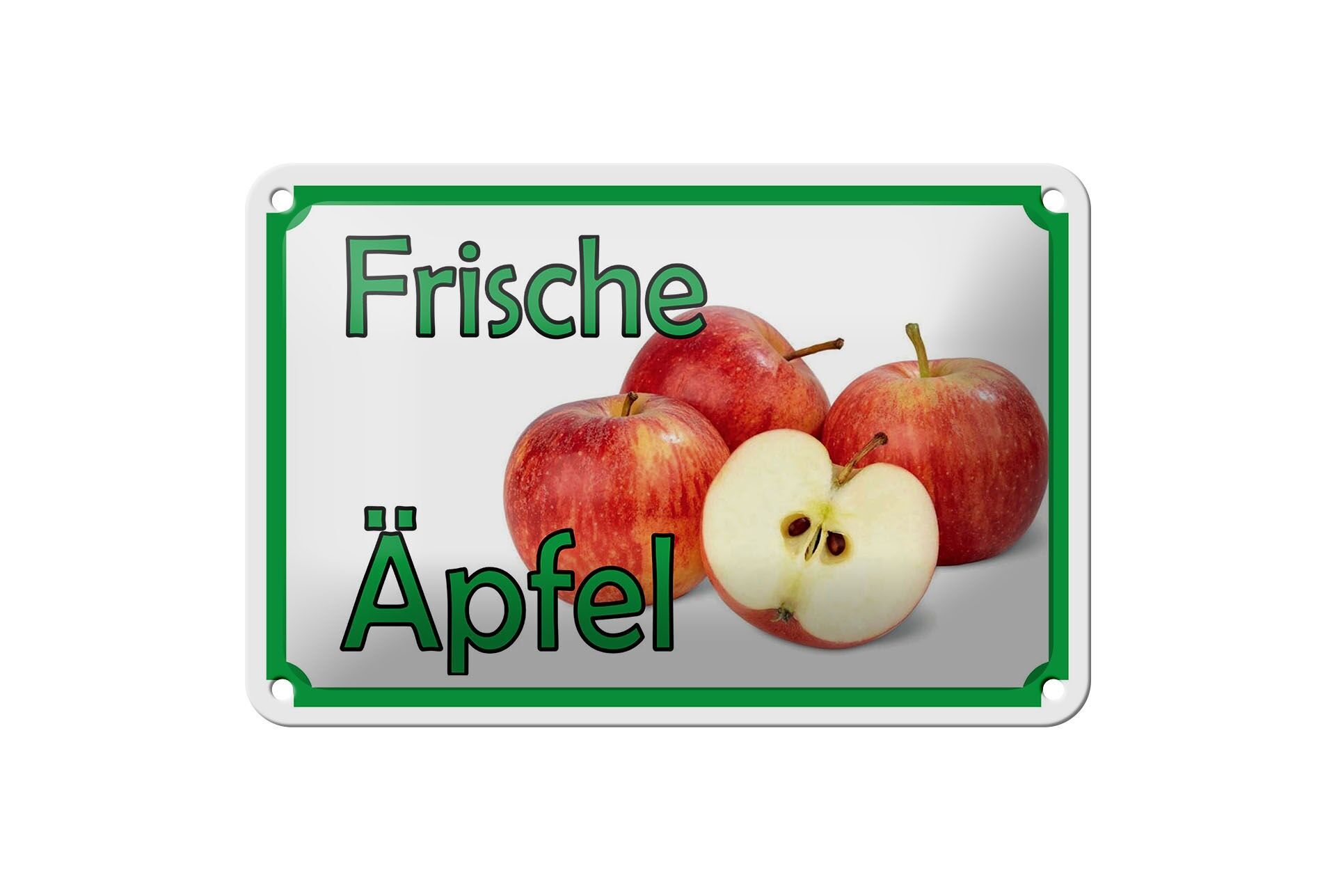 Blechschild Reklame 12x18 cm Frische Äpfel Deko Schild