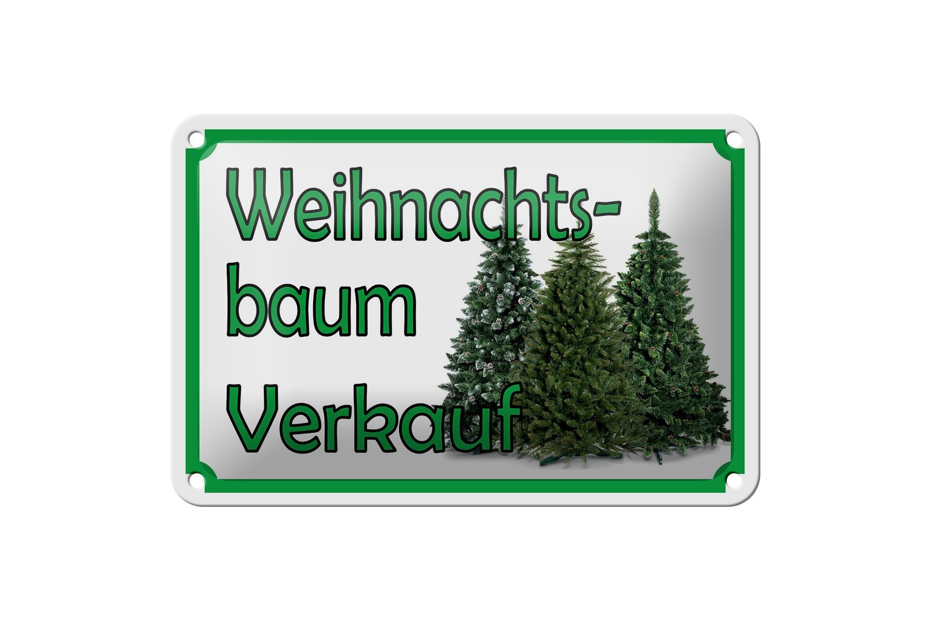 Plaque métallique publicitaire, 12 x 18 cm, sapin de Noël à vendre, panneau décoratif