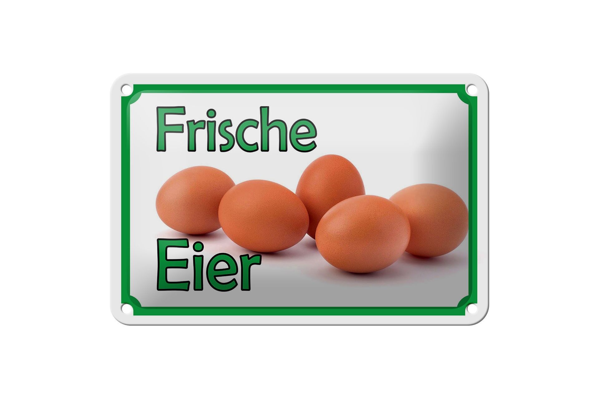 Blechschild Reklame 12x18 cm Frische Eier Deko Schild