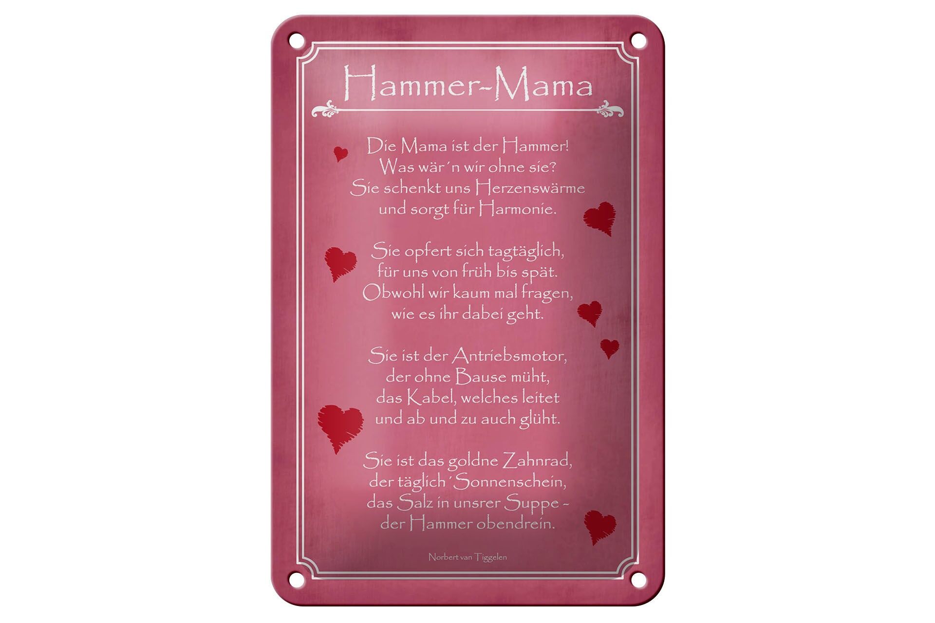 Blechschild Spruch 12x18 cm Hammer Mama Deko Schild