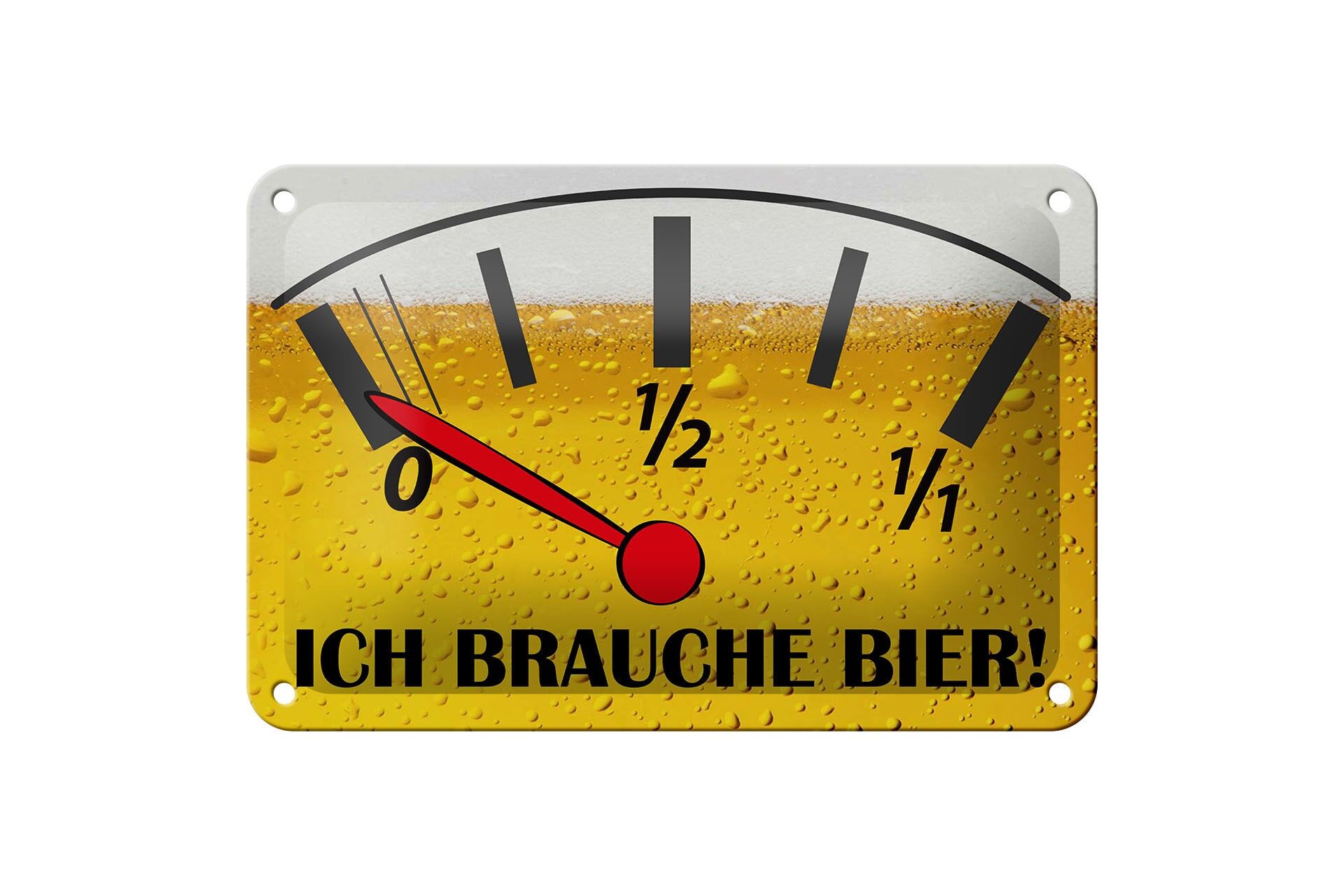 Plaque métallique « Alcool » 12x18 cm « J'ai besoin de bière » Baromètre à bière Panneau décoratif