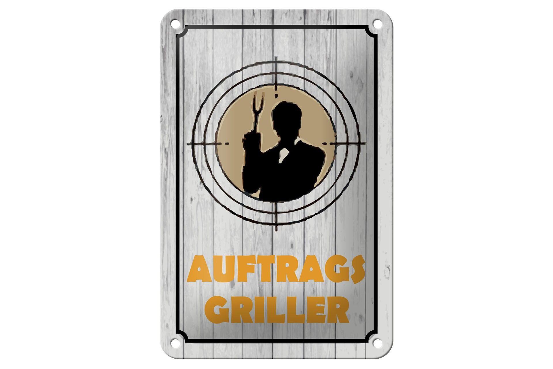 Blechschild Hinweis 12x18 cm Auftragsgriller Deko Schild