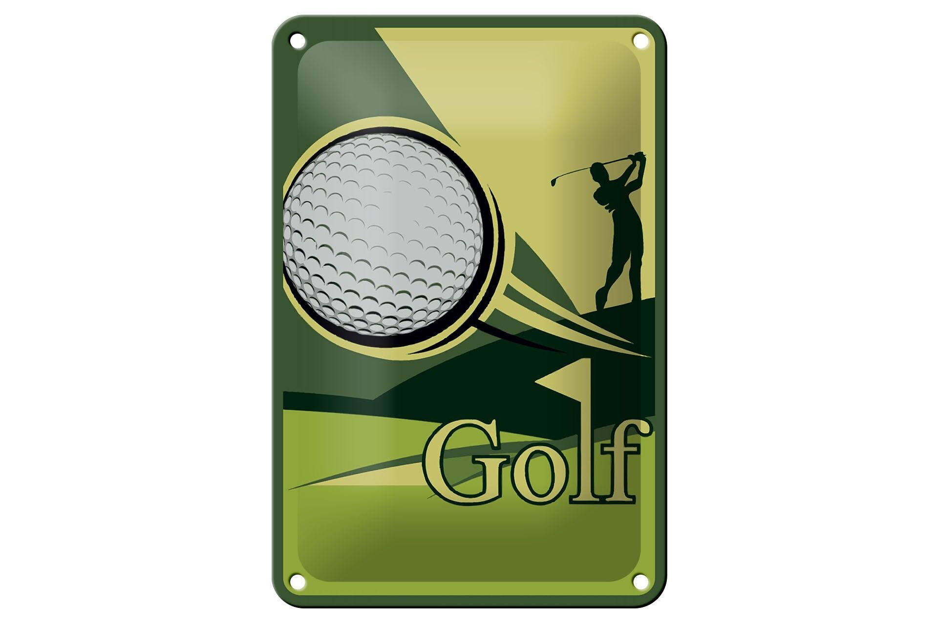 Blechschild Reklame 12x18 cm Golf Golfball Golfer Deko Schild