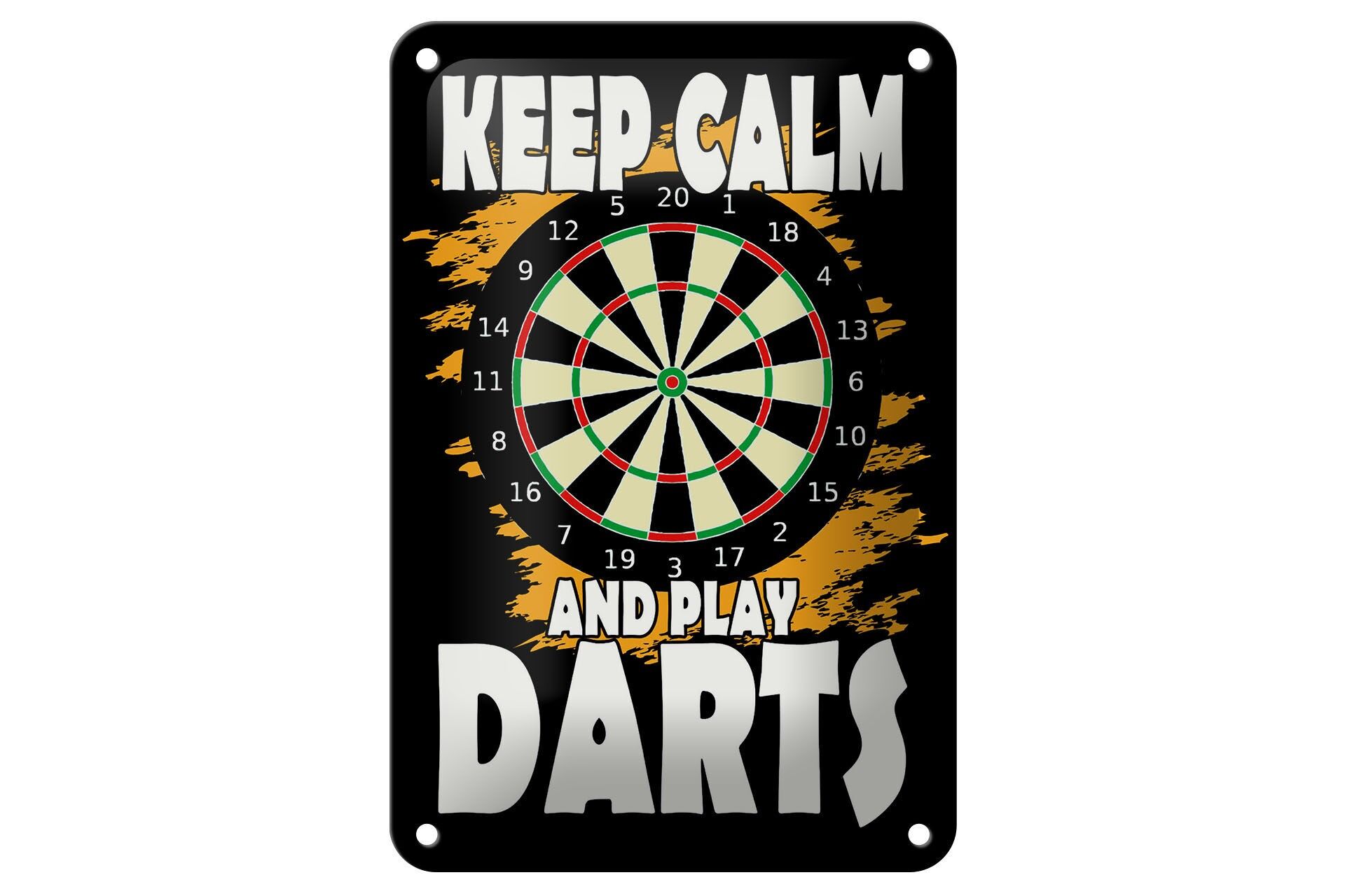Blechschild Spruch 12x18 cm Keep Calm and play Darts Dartscheibe Deko Schild