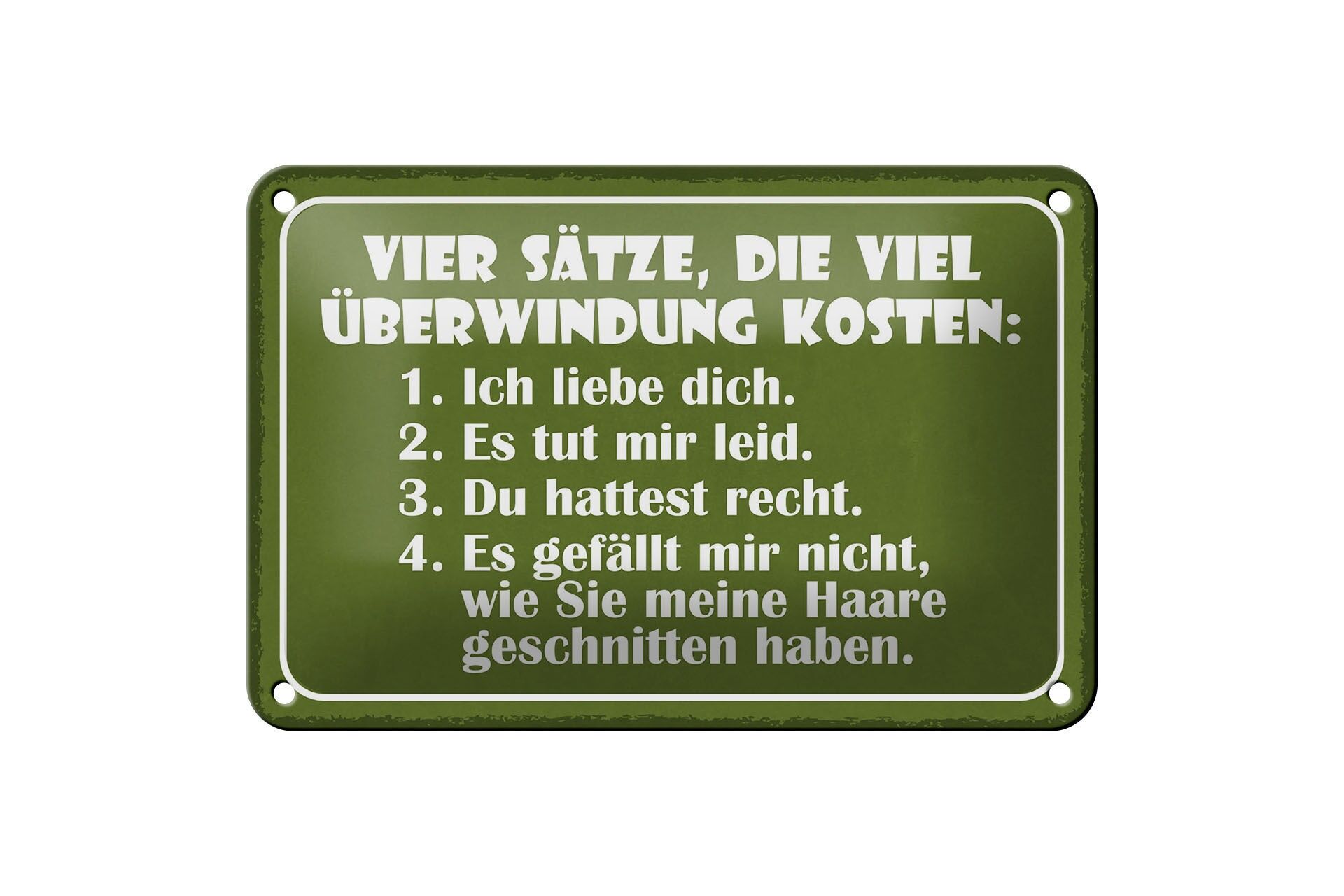 Blechschild Spruch 12x18 cm Es gefällt mir nicht, wie Sie meine Haare Deko