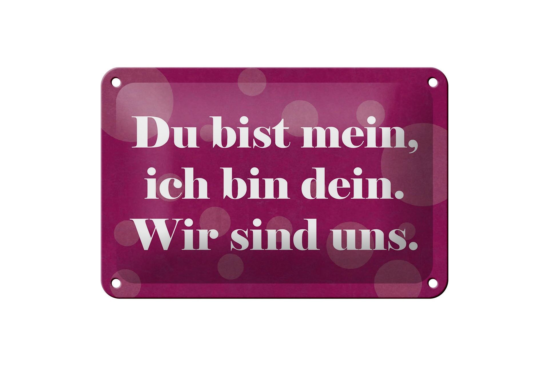 Blechschild Spruch 12x18 cm Du bist mein, ich bin dein. Wir sind uns Deko Schild