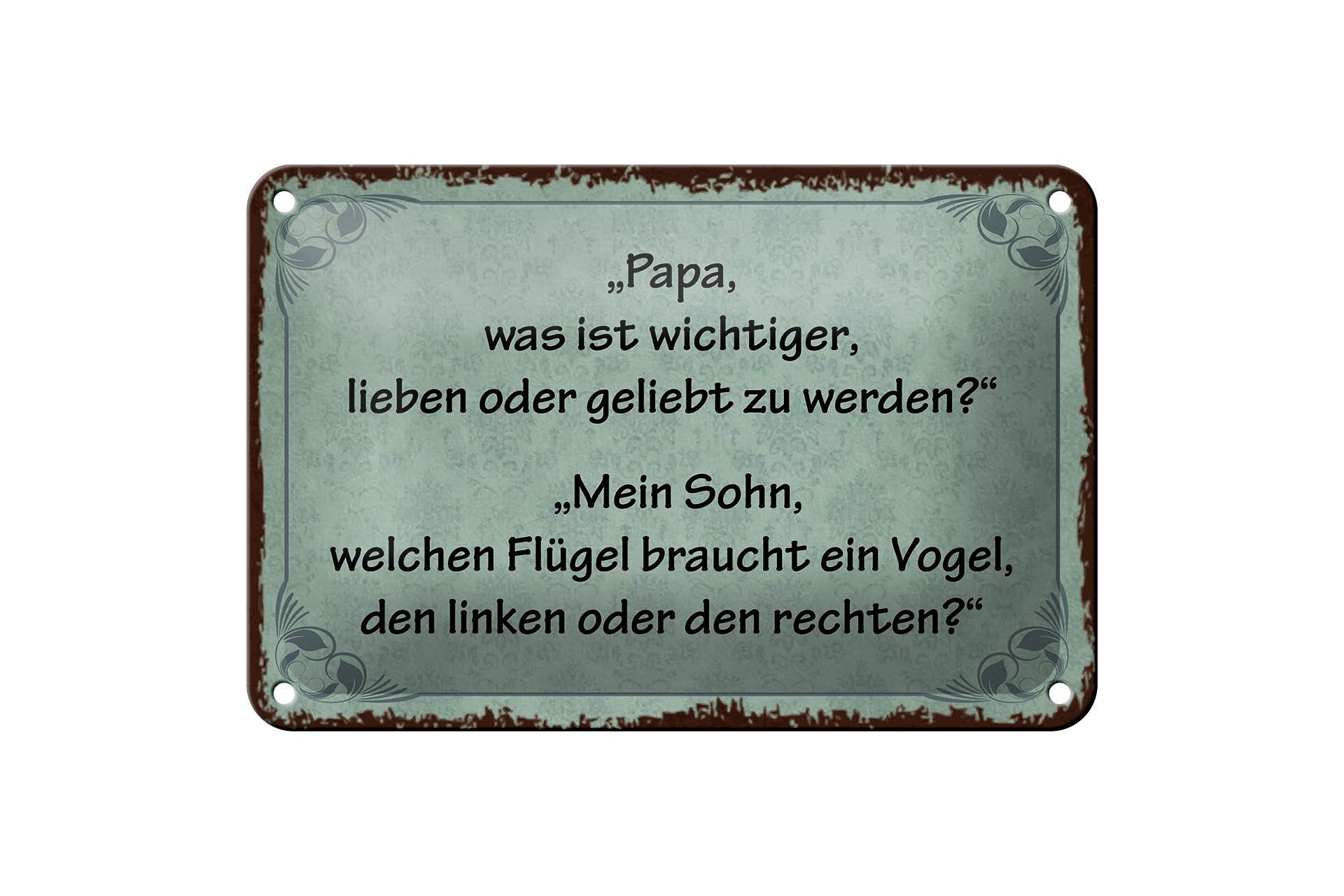 Blechschild Spruch 12x18 cm Lieben oder geliebt werden Deko Schild