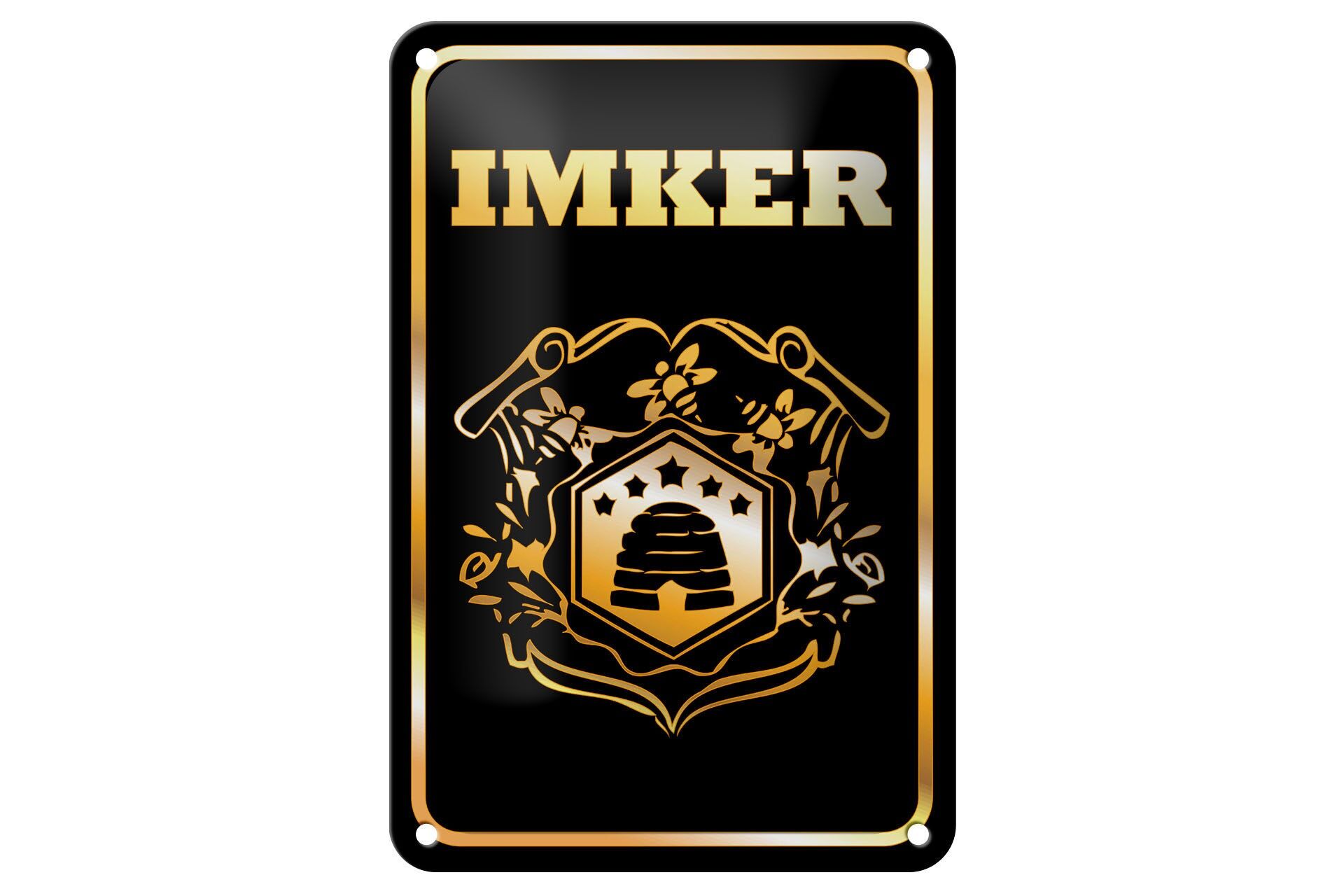 Blechschild Hinweis 12x18 cm Imker Bienen Bienennest Deko Schild