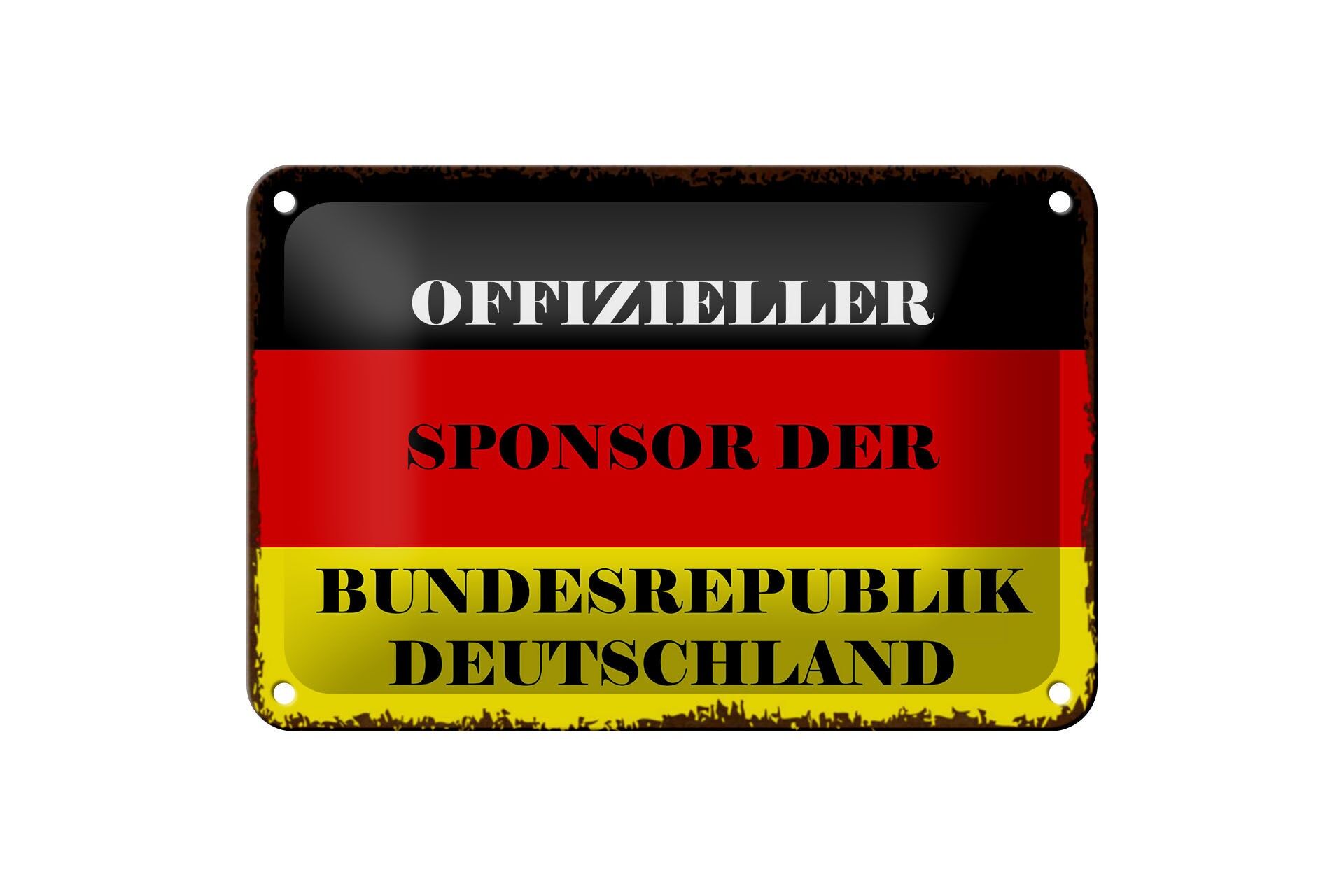 Blechschild Spruch 12x18 cm offizieller Sponsor der BRD Deko Schild