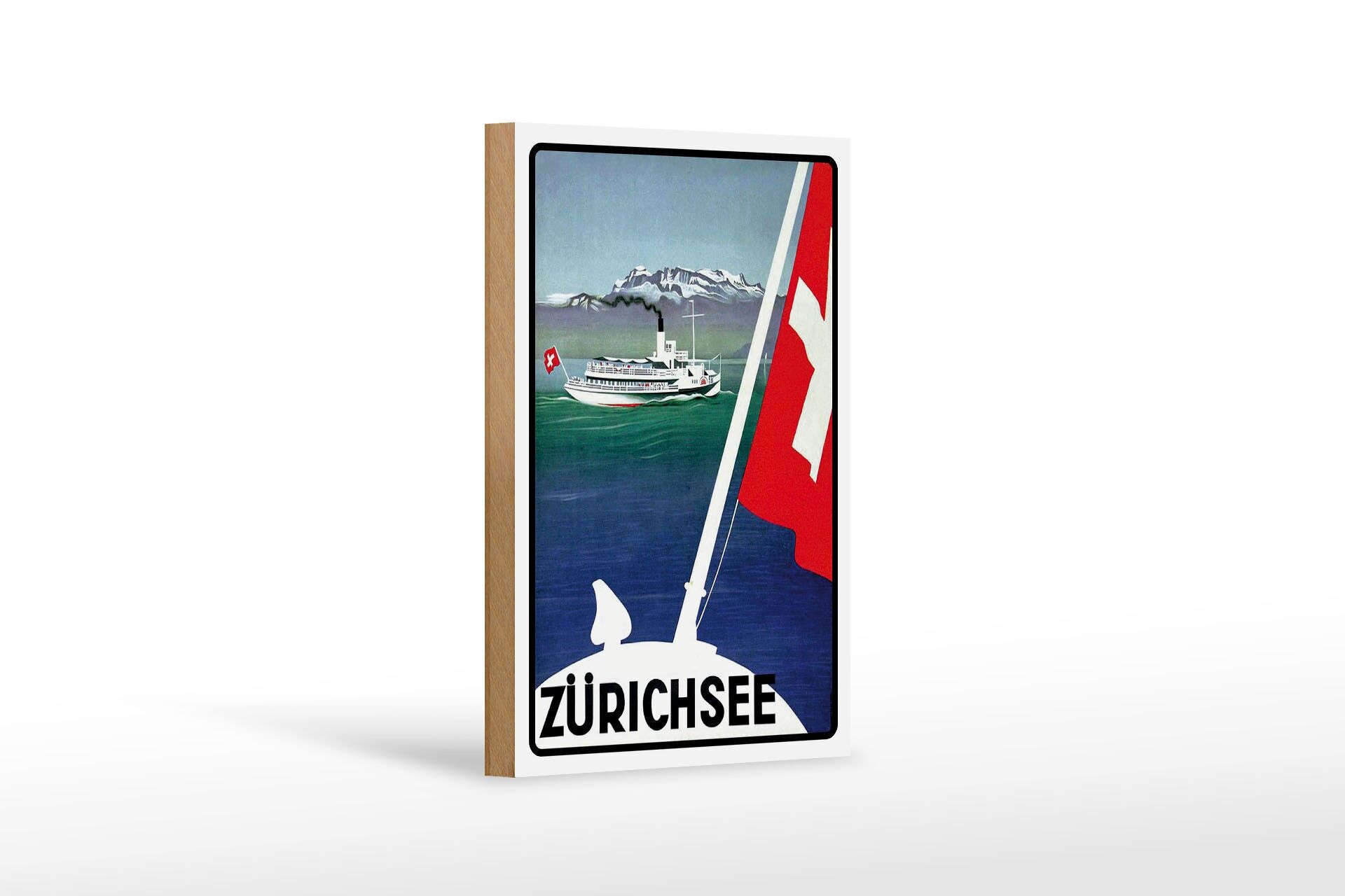 Holzschild Reise 12x18 cm Zürich Schweiz Kreuzfahrtschiff Deko Schild