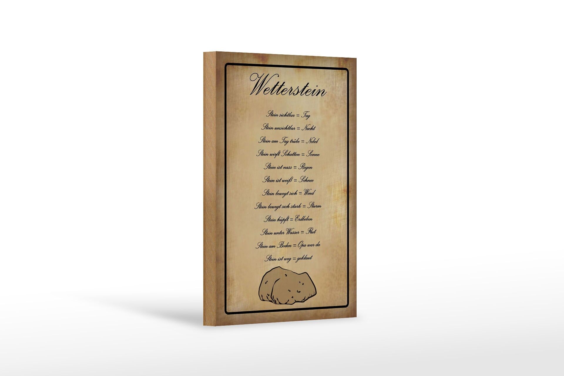 Holzschild Hinweis 12x18 cm Wetterstein Deko Schild