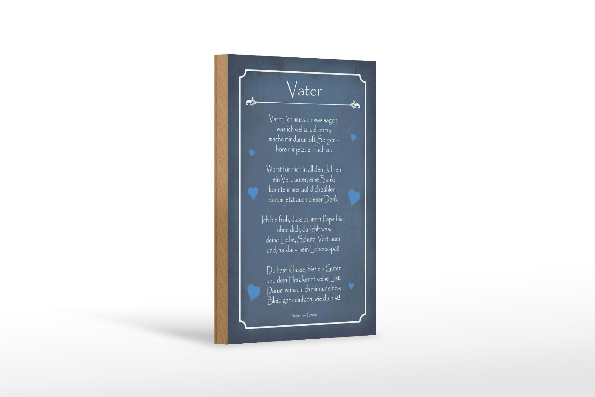 Holzschild Spruch 12x18 cm Vater Deko Schild