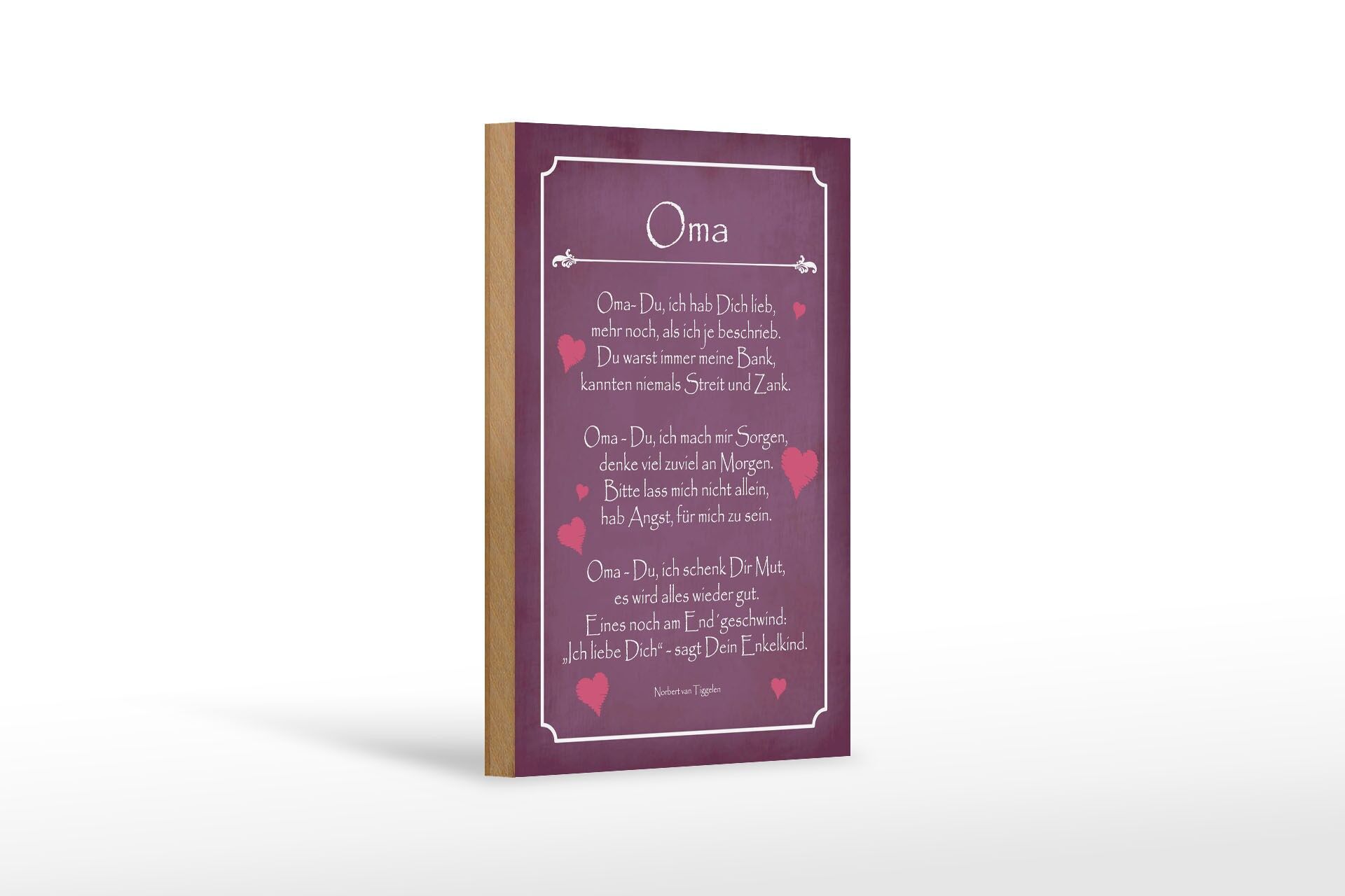 Holzschild Spruch 12x18 cm Oma Deko Schild