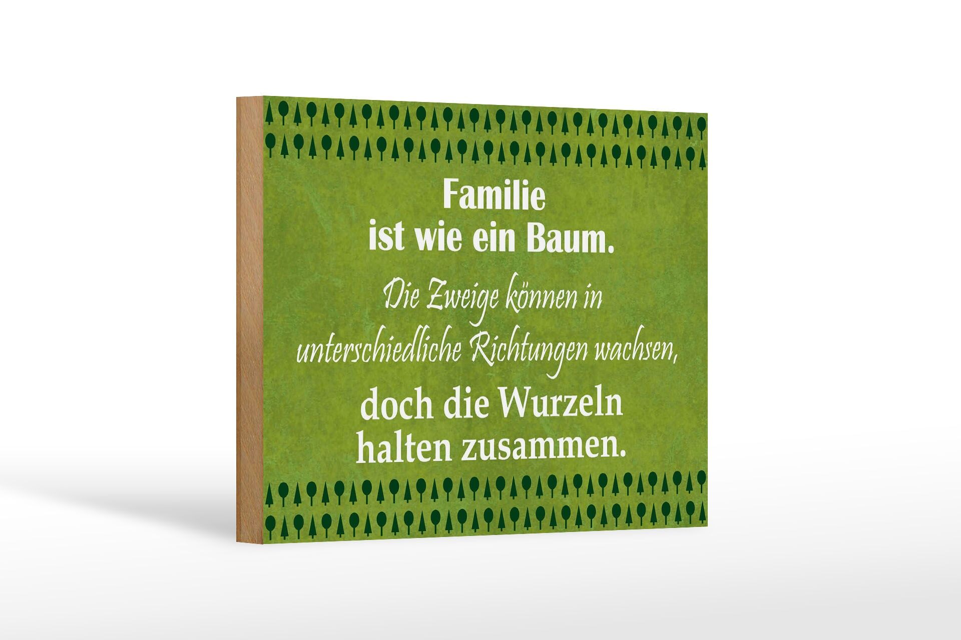 Holzschild Spruch 12x18 cm Familie ist wie ein Baum Deko Schild