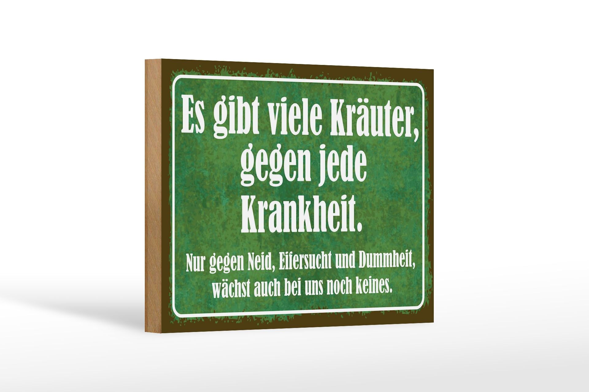 Holzschild Spruch 12x18 cm viele Kräuter gegen jede Krankheit Deko Schild