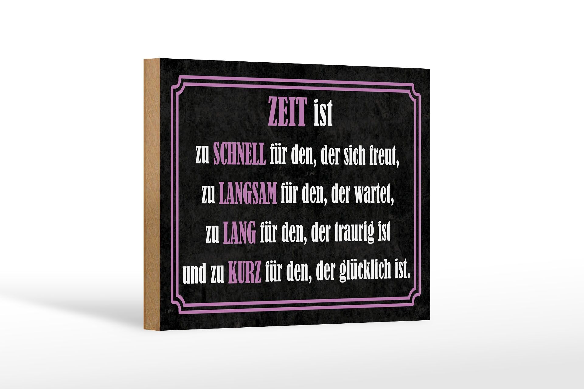 Holzschild Spruch 12x18 cm Zeit ist Deko Schild