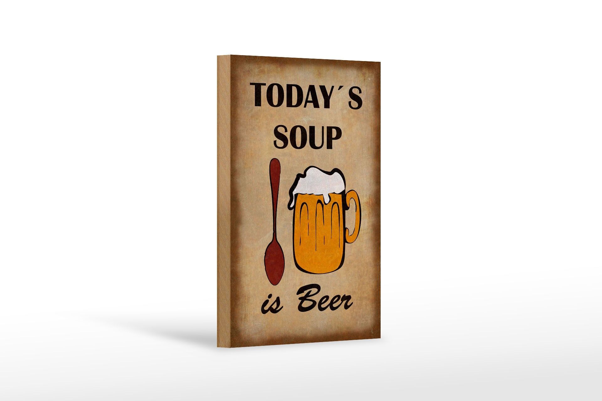 Panneau décoratif en bois « Alcool » 12 x 18 cm « Aujourd'hui, c'est bière »