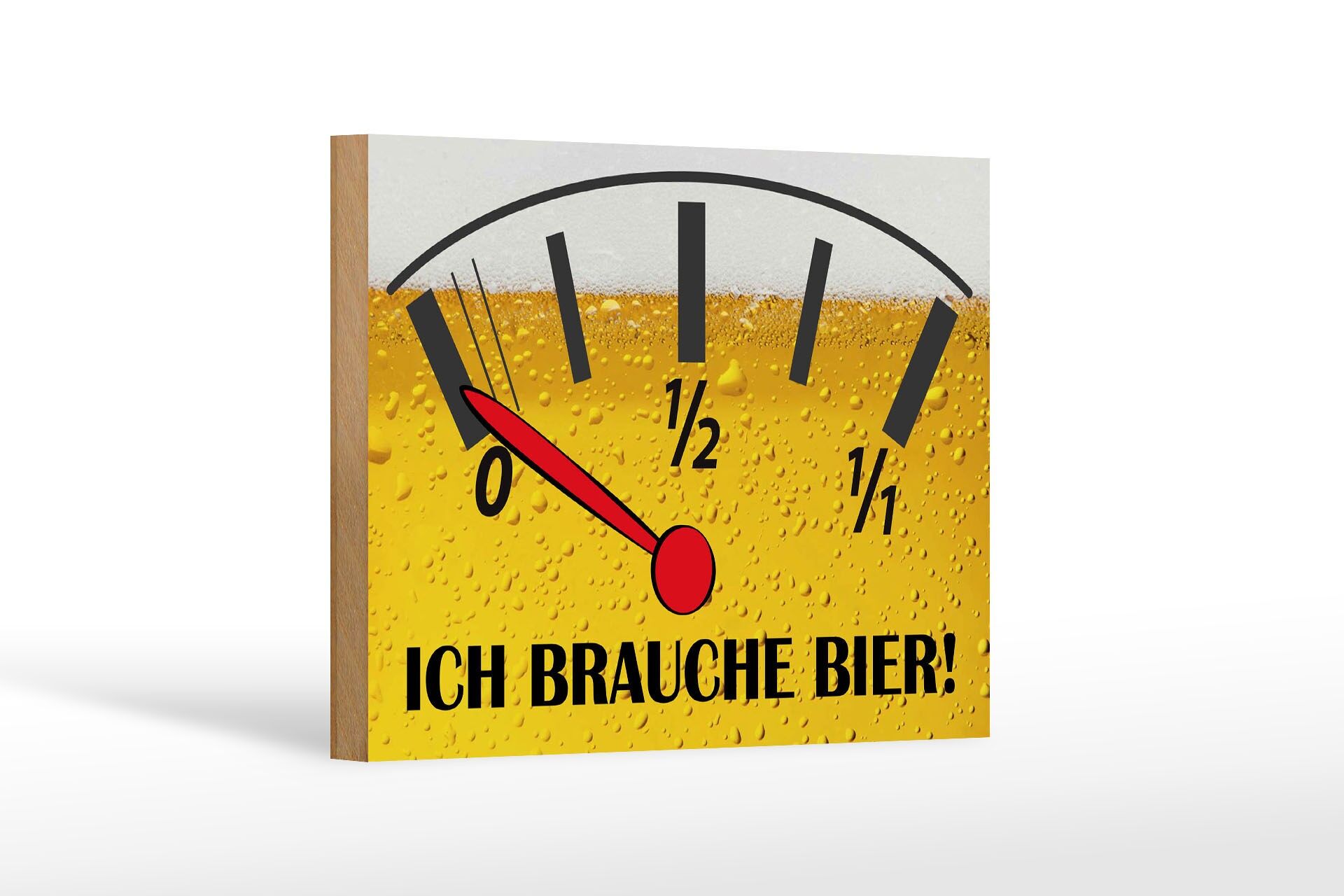 Panneau décoratif en bois « Alcool » 12 x 18 cm « J’ai besoin de bière » Baromètre à bière