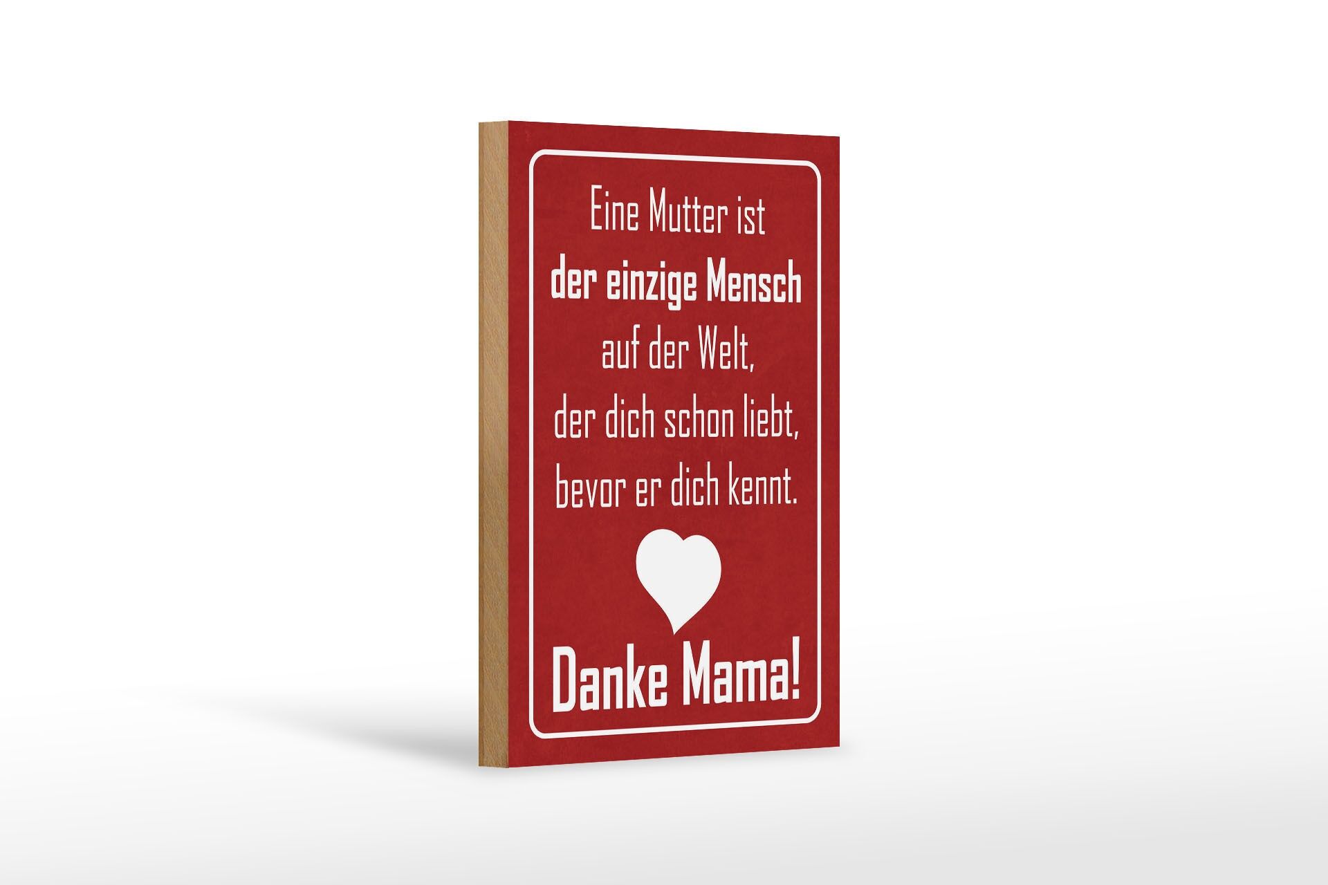 Holzschild Spruch 12x18 cm Danke Mama Deko Schild