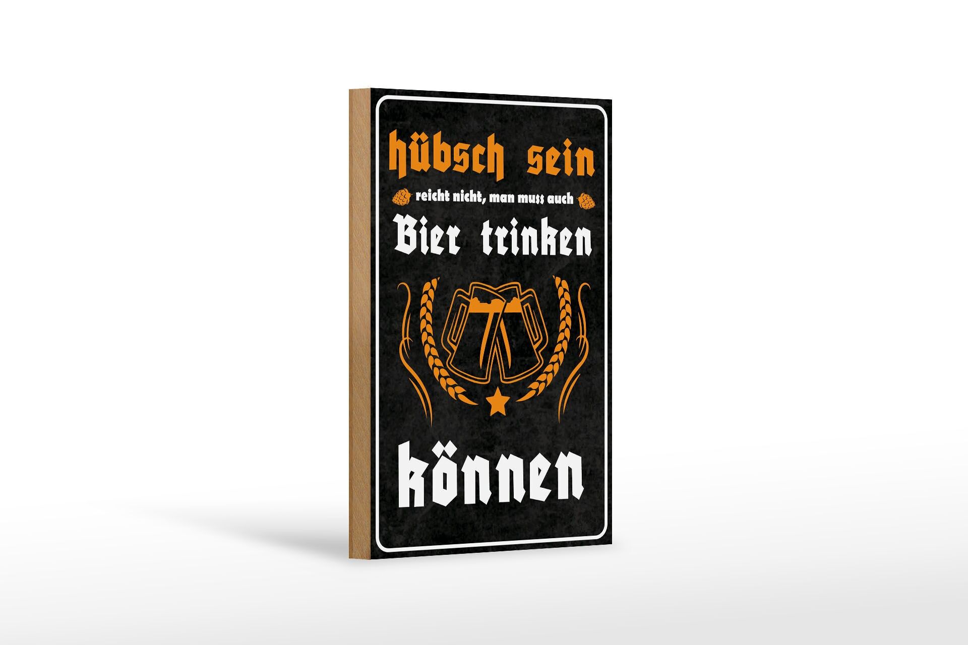 Panneau en bois « Alcool » 12x18 cm : Être jolie ne suffit pas, boire de la bière, panneau décoratif